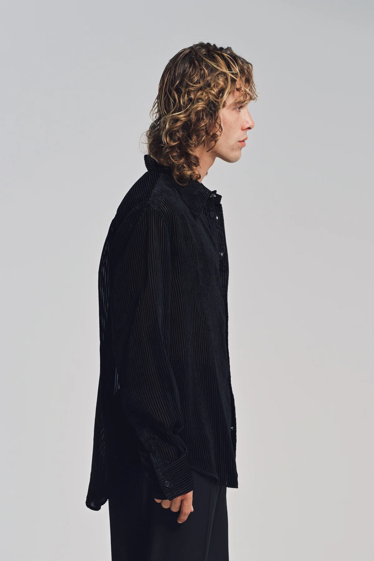 LOUIS GABRIEL NOUCHI | DEVORED STRIPE LONG SLEEVE SHIRT - Image 5