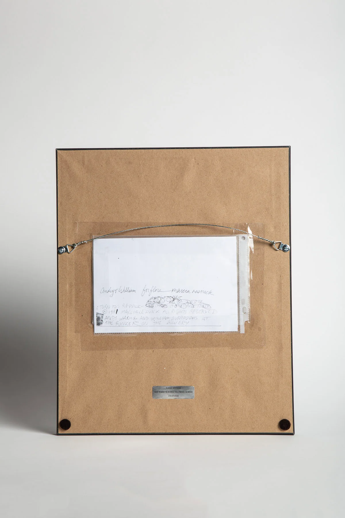 MARCIA RESNICK | SIGNED WARHOL & BURROUGHS PHOTO, FRAMED - Image 3
