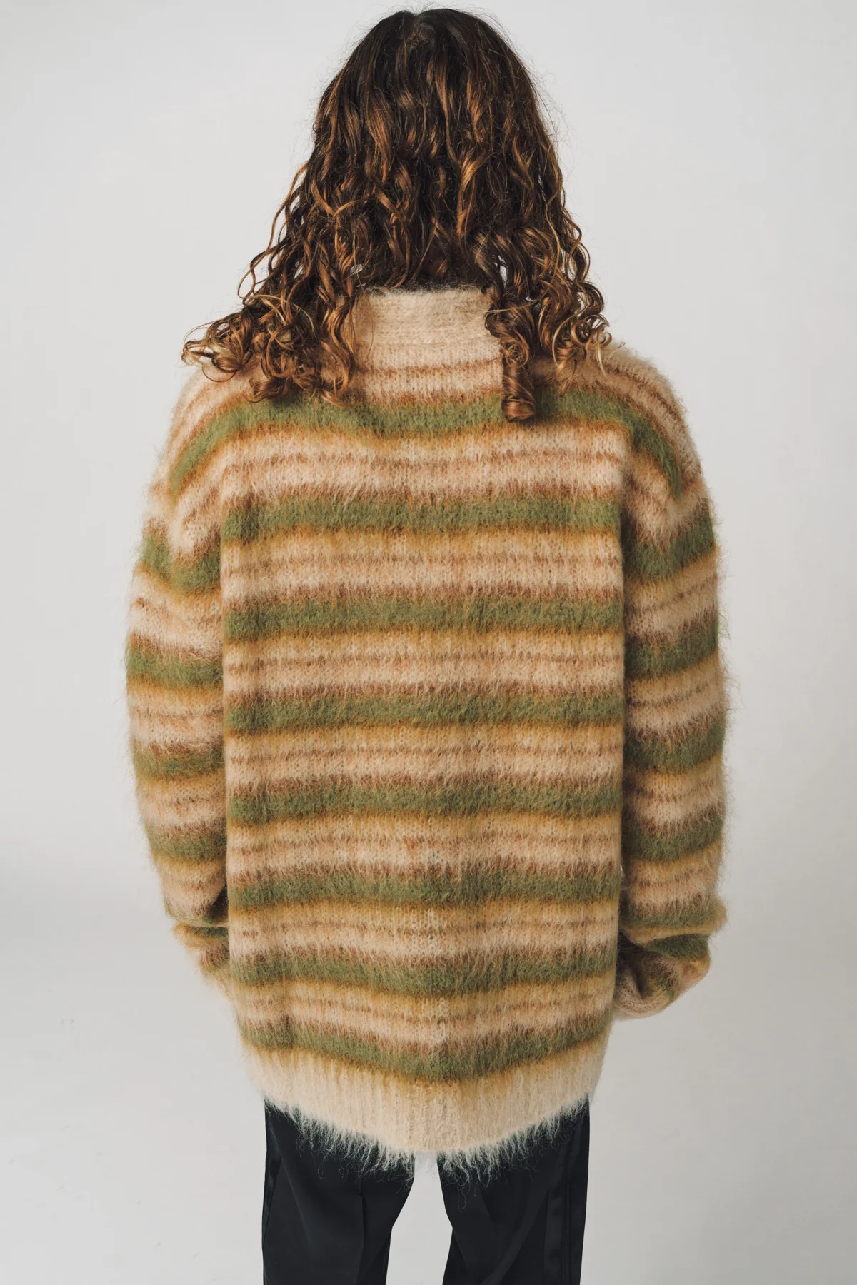 MARNI | CAMEL STRIPED MOHAIR CARDIGAN - Image 3