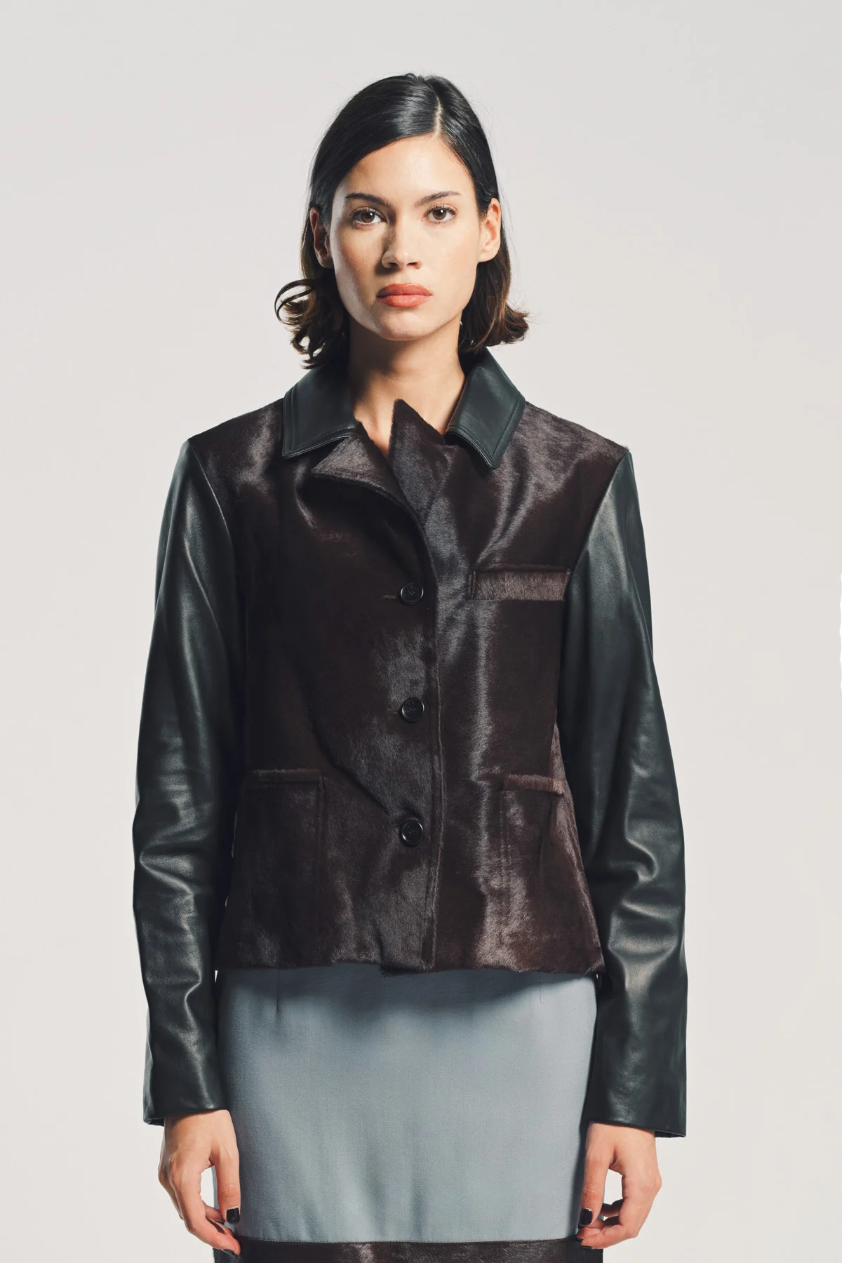 MARNI | LEATHER AND PONY HAIR JACKET - Image 2