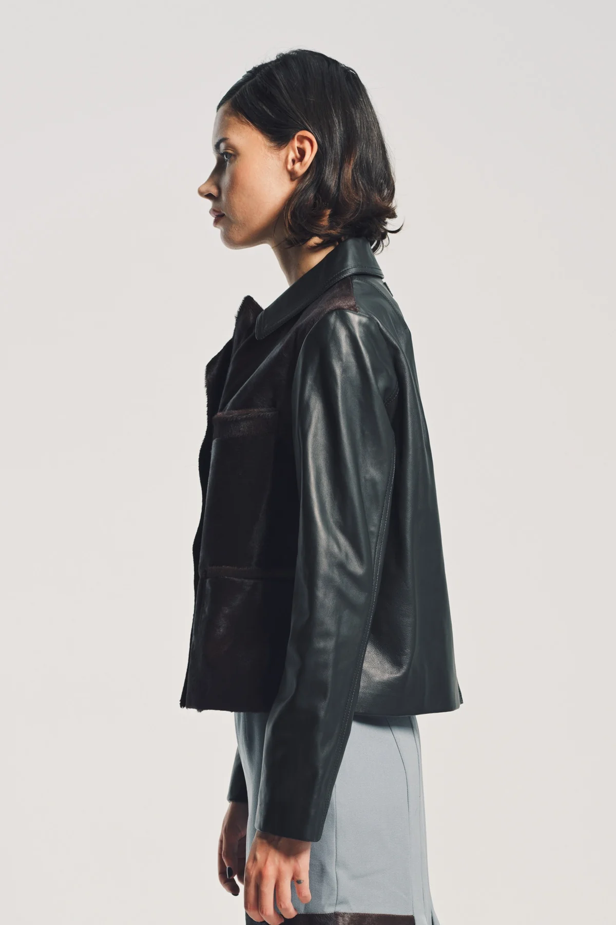 MARNI | LEATHER AND PONY HAIR JACKET - Image 3