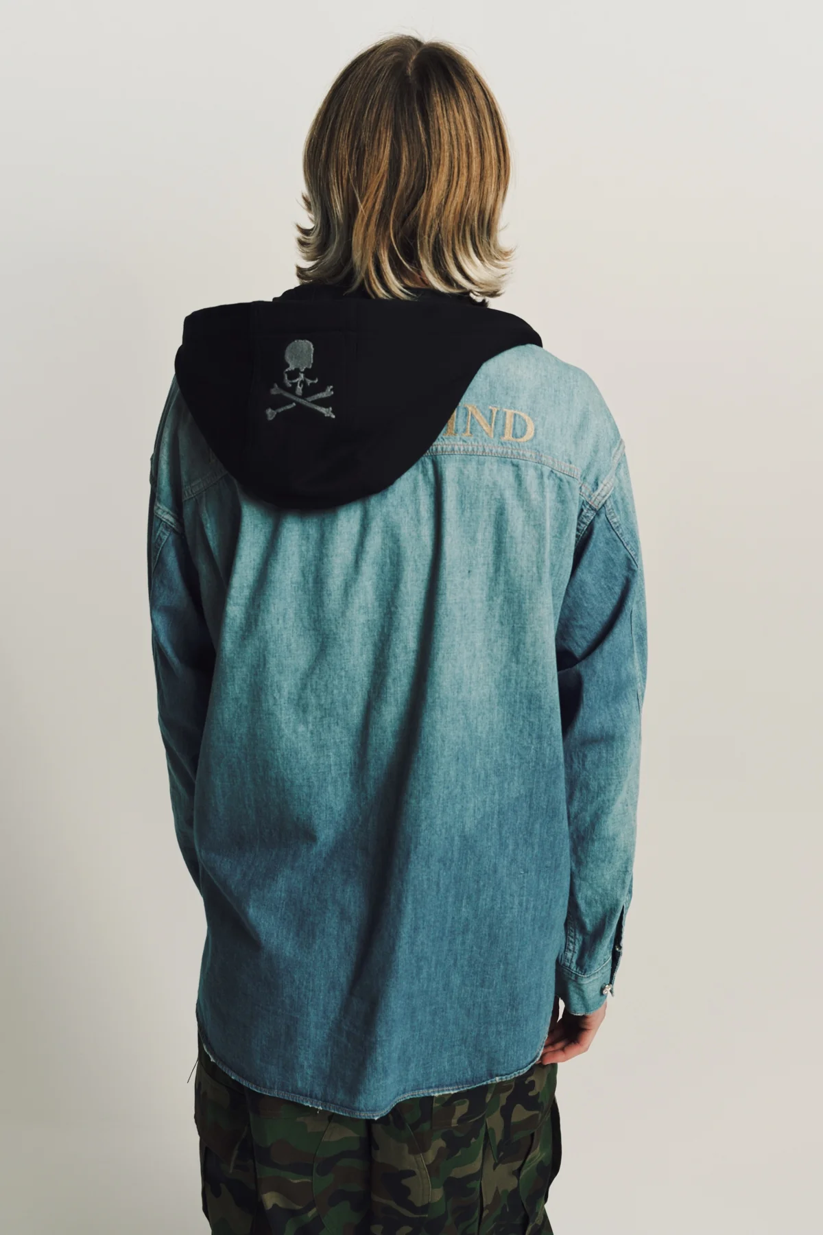 MASTERMIND | 2ND LONG SLEEVE HOODED DENIM SHIRT - Image 4