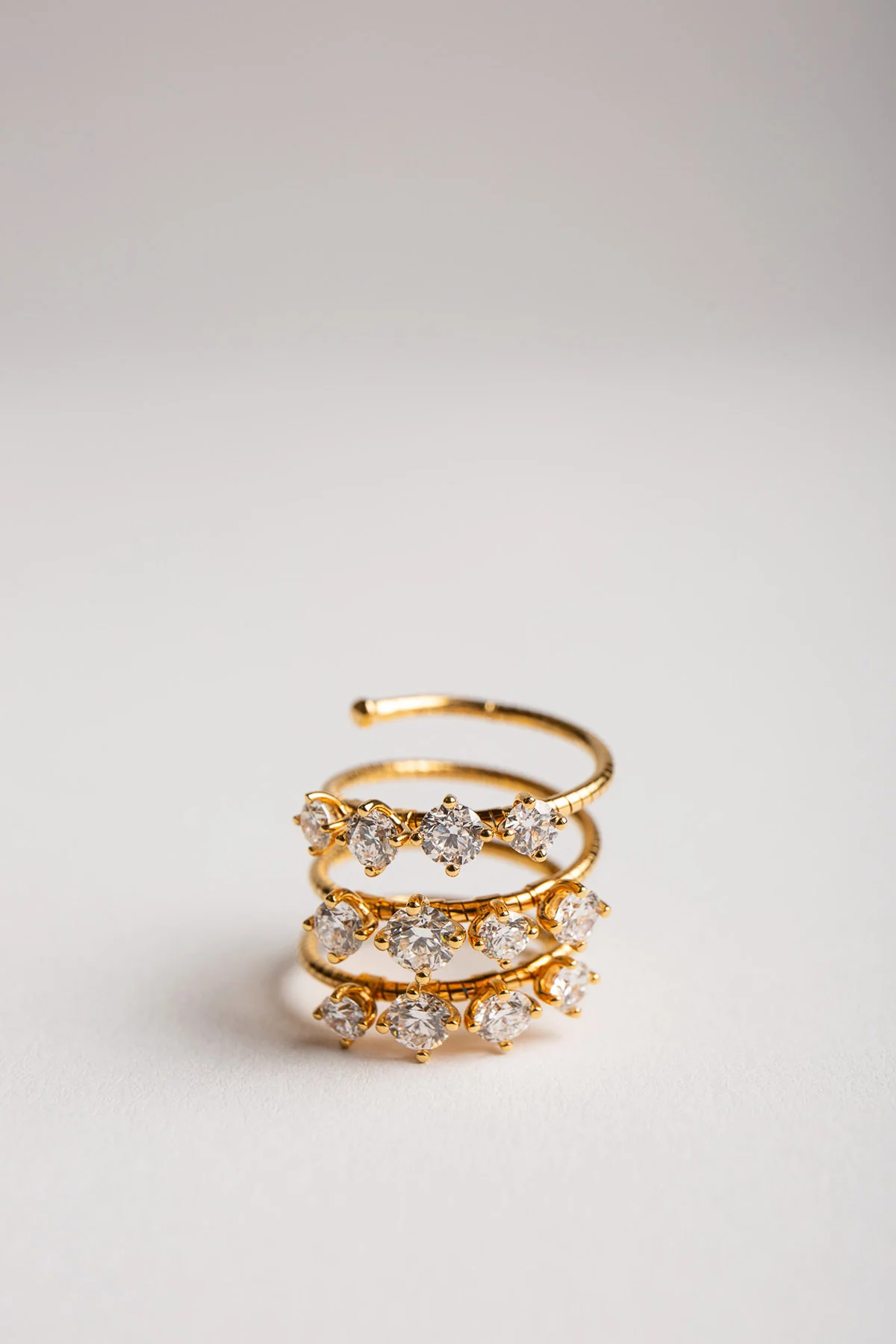 MATTIA CIELO | YELLOW GOLD DIAMOND SPIRAL RING - Image 2
