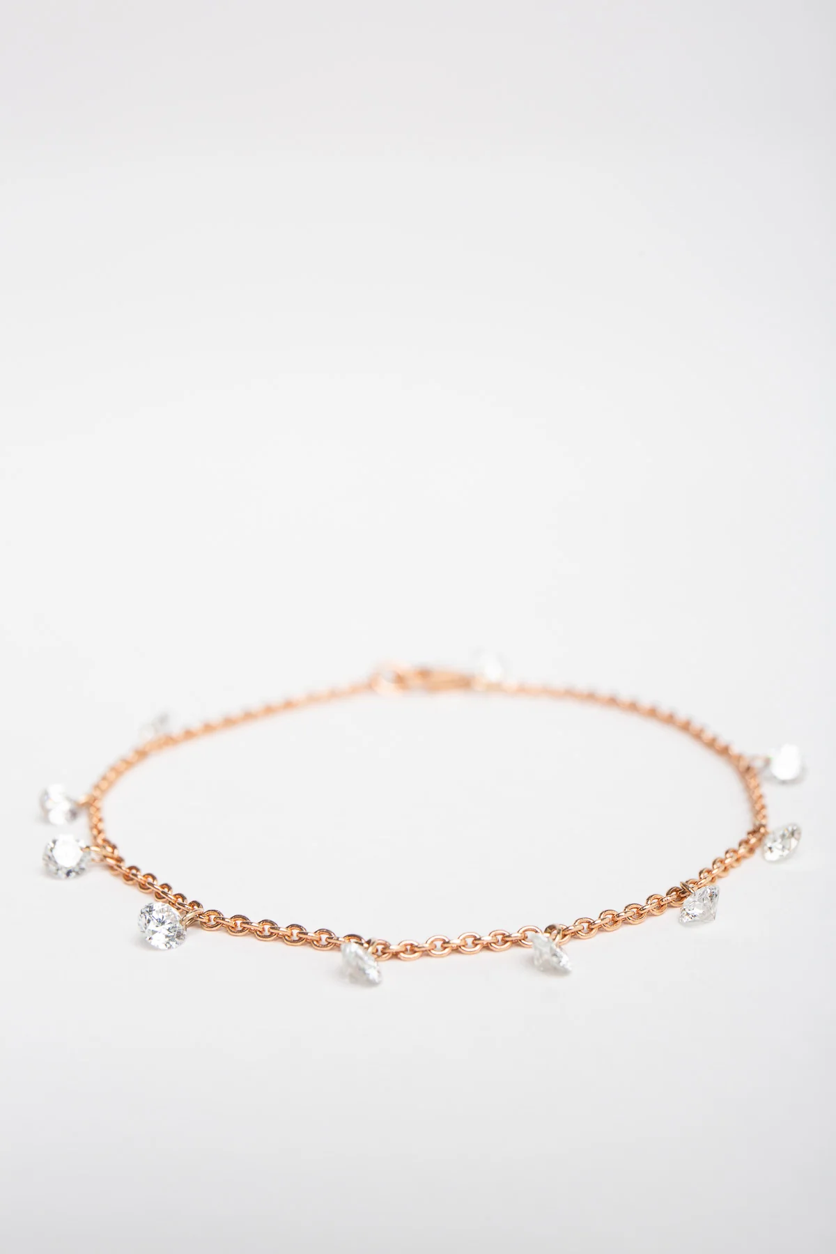 MAUD JEWELRY | 18K ROSE GOLD DIAMOND DROPS BRACELET