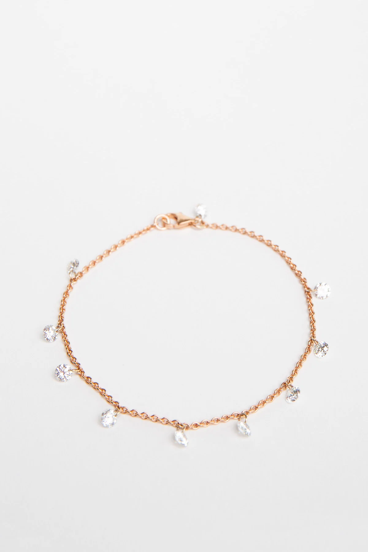 MAUD JEWELRY | 18K ROSE GOLD DIAMOND DROPS BRACELET - Image 2