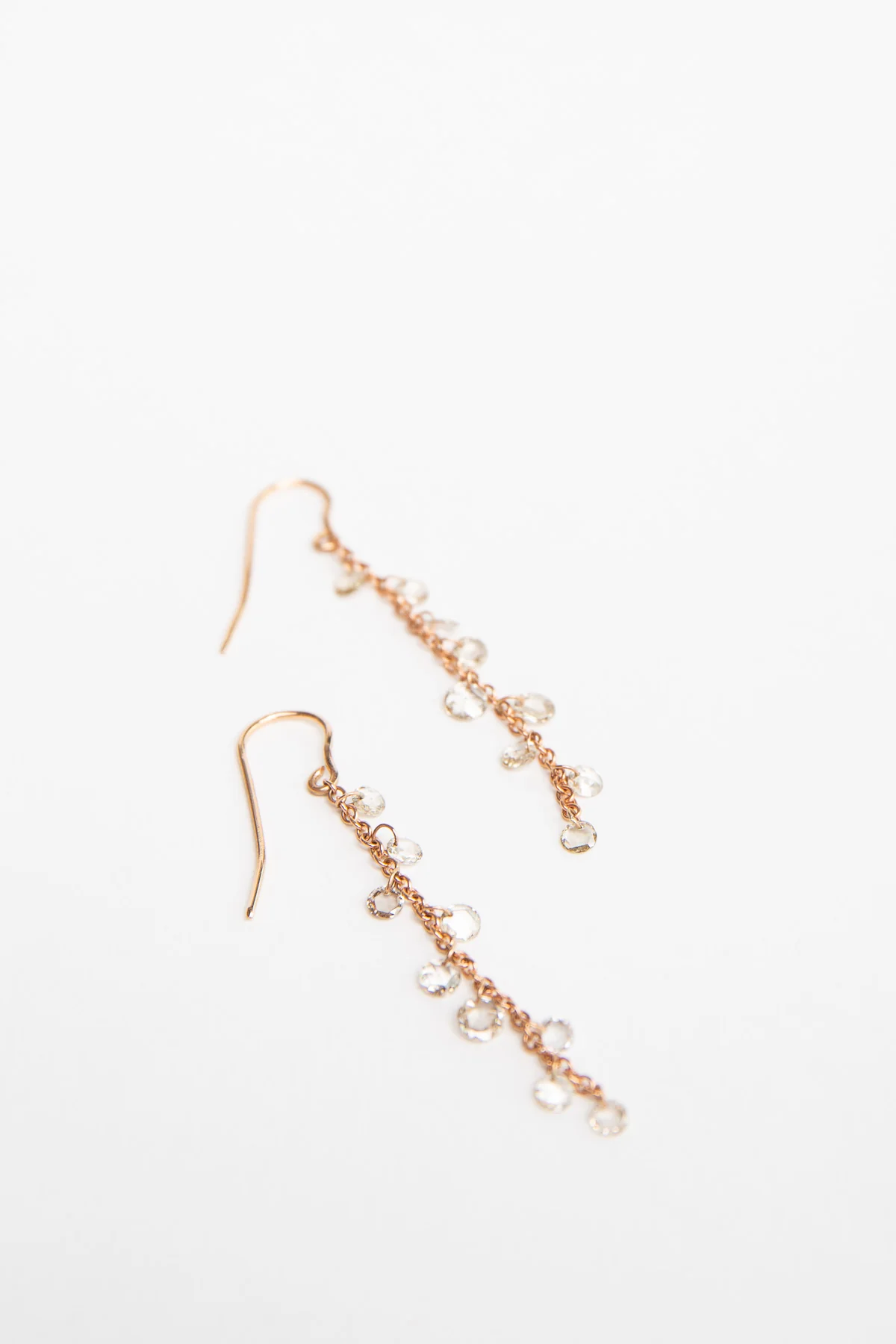 MAUD JEWELRY | 18K ROSE GOLD DIAMOND DROPS EARRINGS - Image 2