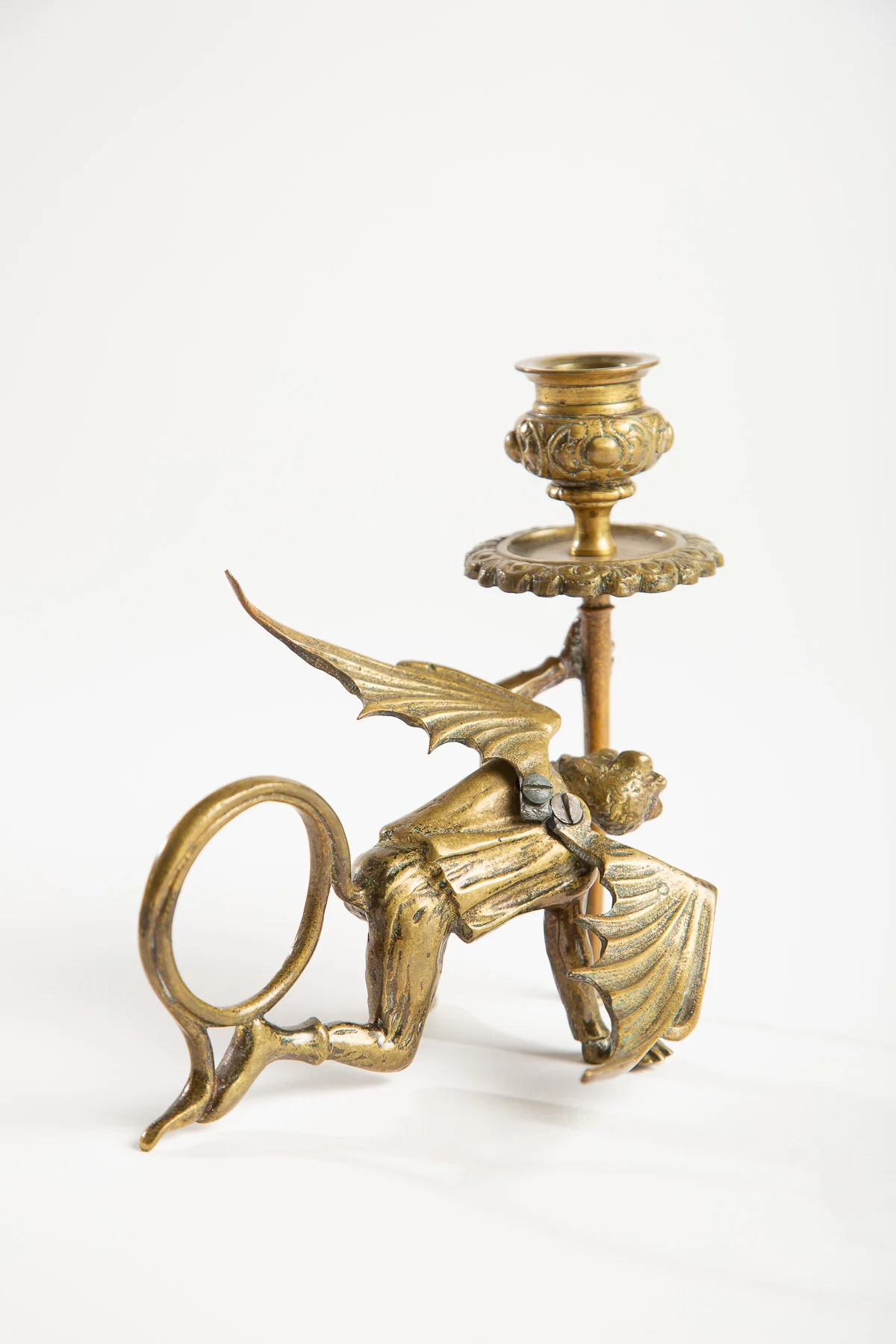 MAXFIELD PRIVATE COLLECTION | 19TH CENTURY BRONZE DEVIL CANDLESTICK - Image 4