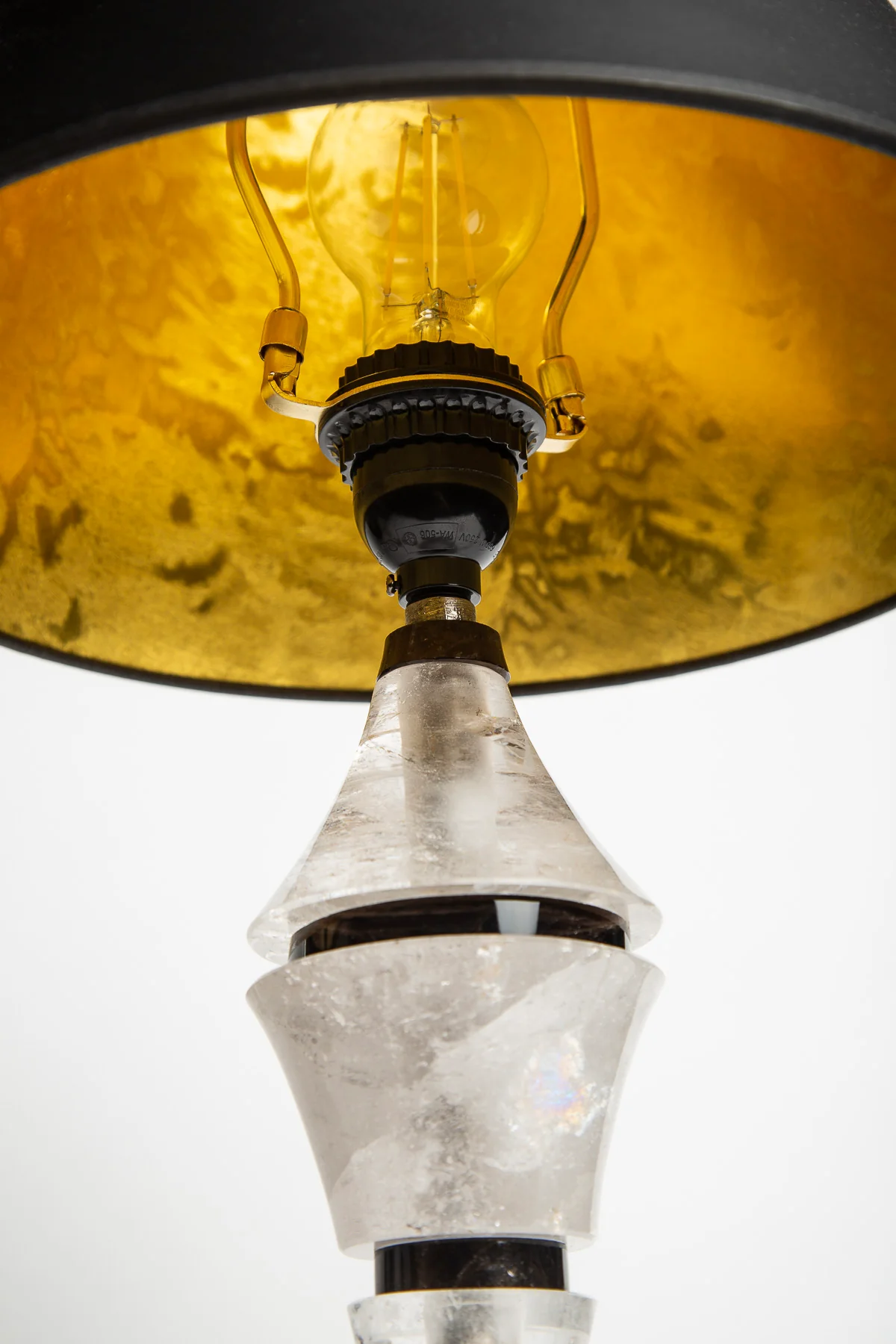 MAXFIELD PRIVATE COLLECTION | BLACK PAGODE ROCK CRYSTAL LAMP - Image 3