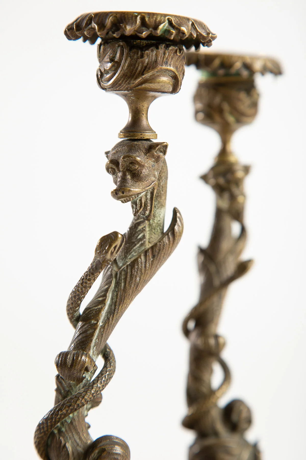 MAXFIELD PRIVATE COLLECTION | PAIR OF DRAGON/SNAKE CANDLESTICKS - Image 2