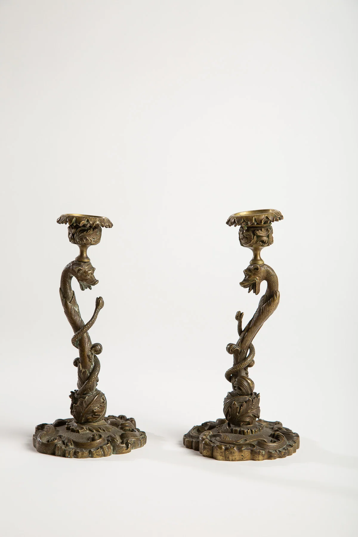 MAXFIELD PRIVATE COLLECTION | PAIR OF DRAGON/SNAKE CANDLESTICKS - Image 5