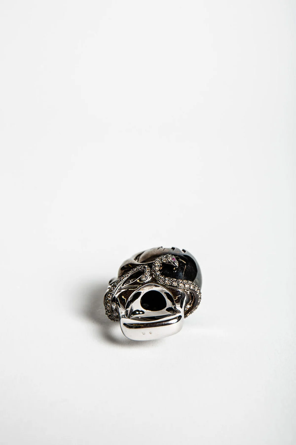 MAXFIELD PRIVATE COLLECTION | DIAMOND SKULL SNAKE RING - Image 5
