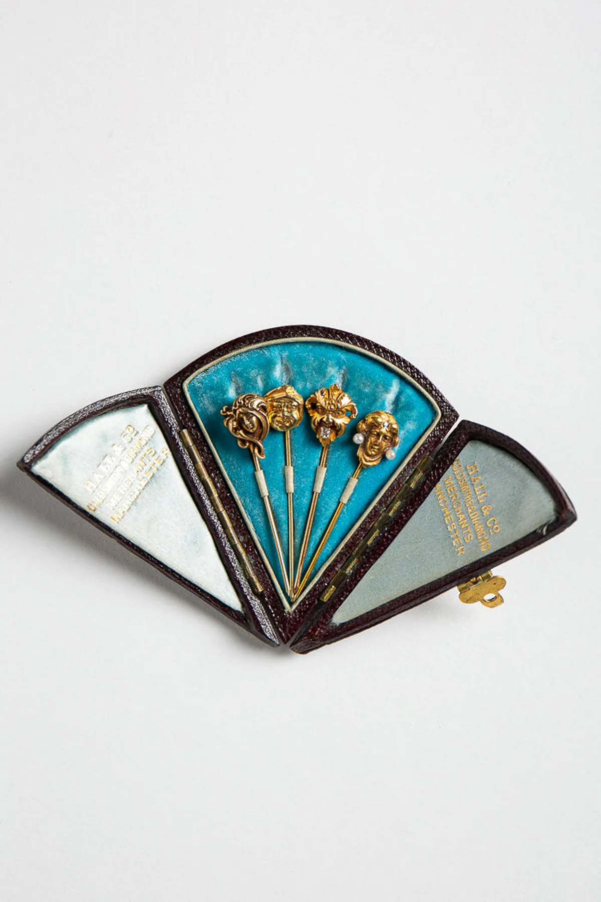 MAXFIELD PRIVATE COLLECTION | VINTAGE ART NOUVEAU DIAMOND PINS, SET OF 4 - Image 3