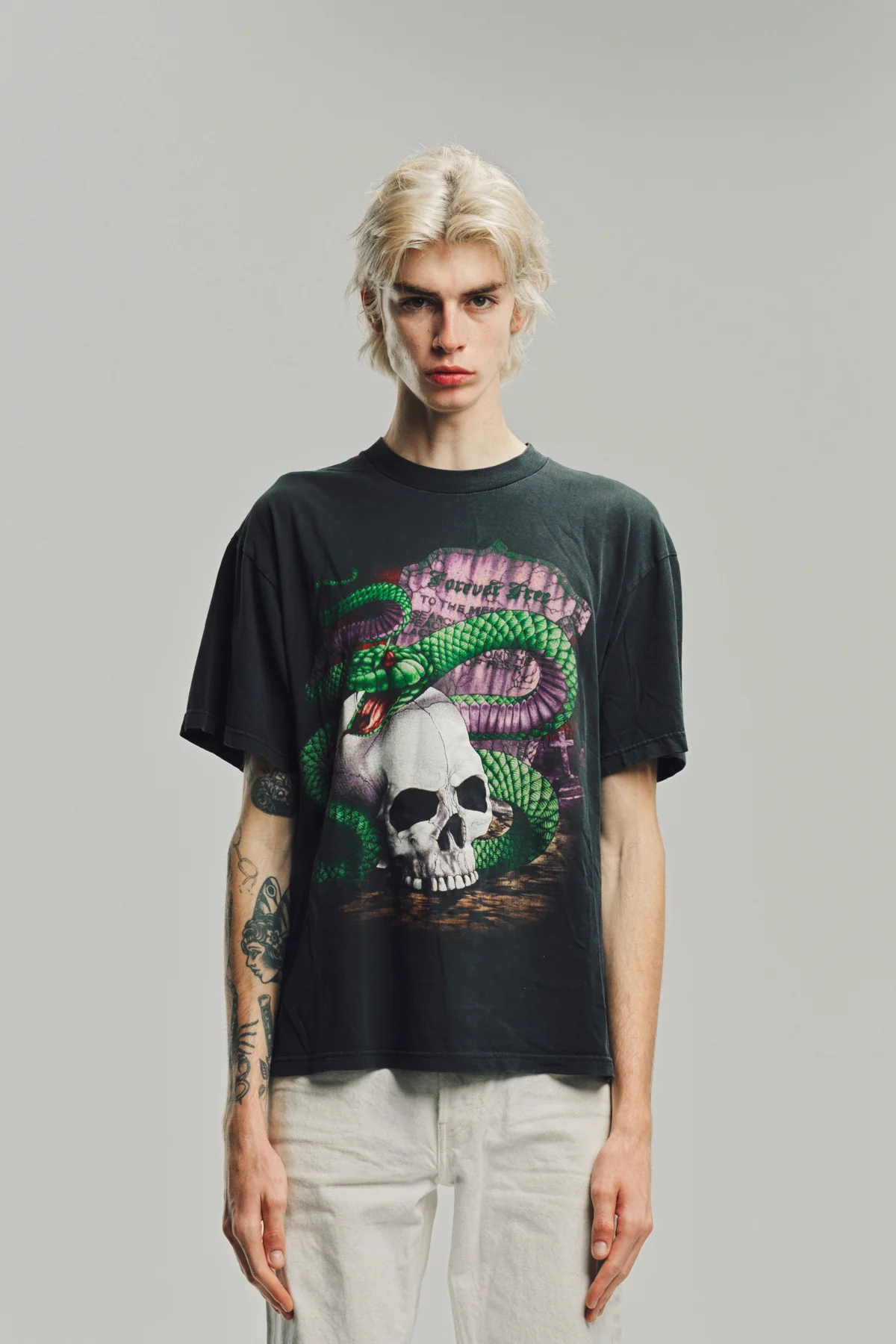 MAXFIELD VINTAGE | 1990S AMERICAN THUNDER SKULL & SNAKE TEE