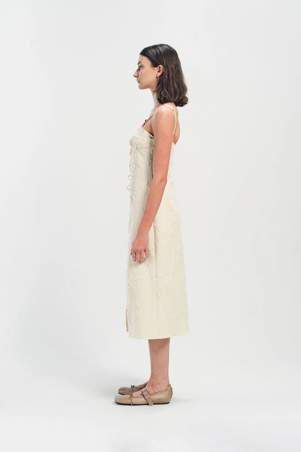 MERUERT TOLEGEN | DOUBLE CUP LIQUID JACQUARD DRESS - Image 3