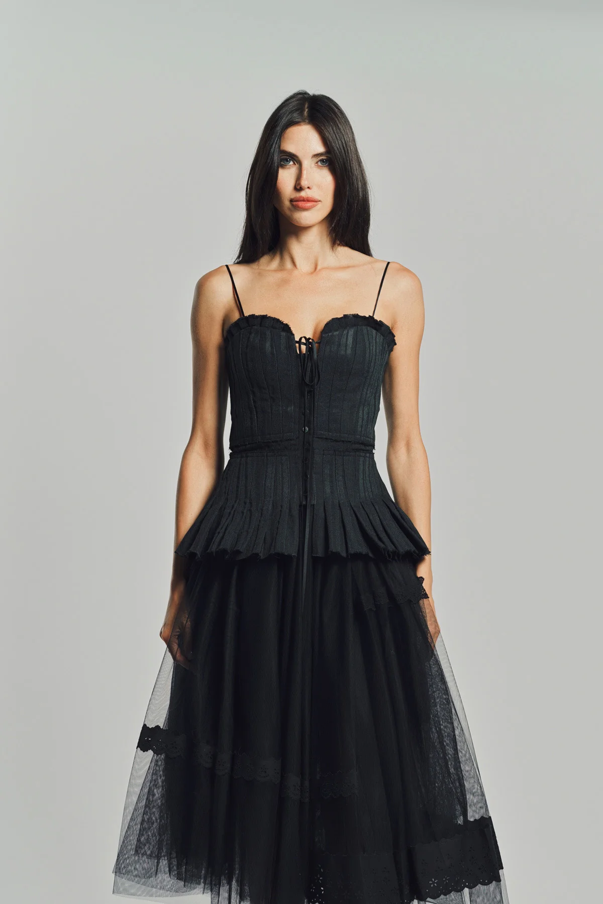 MERUERT TOLEGEN | JACQUARD ACCORDION PLEATED BUSTIER - Image 2