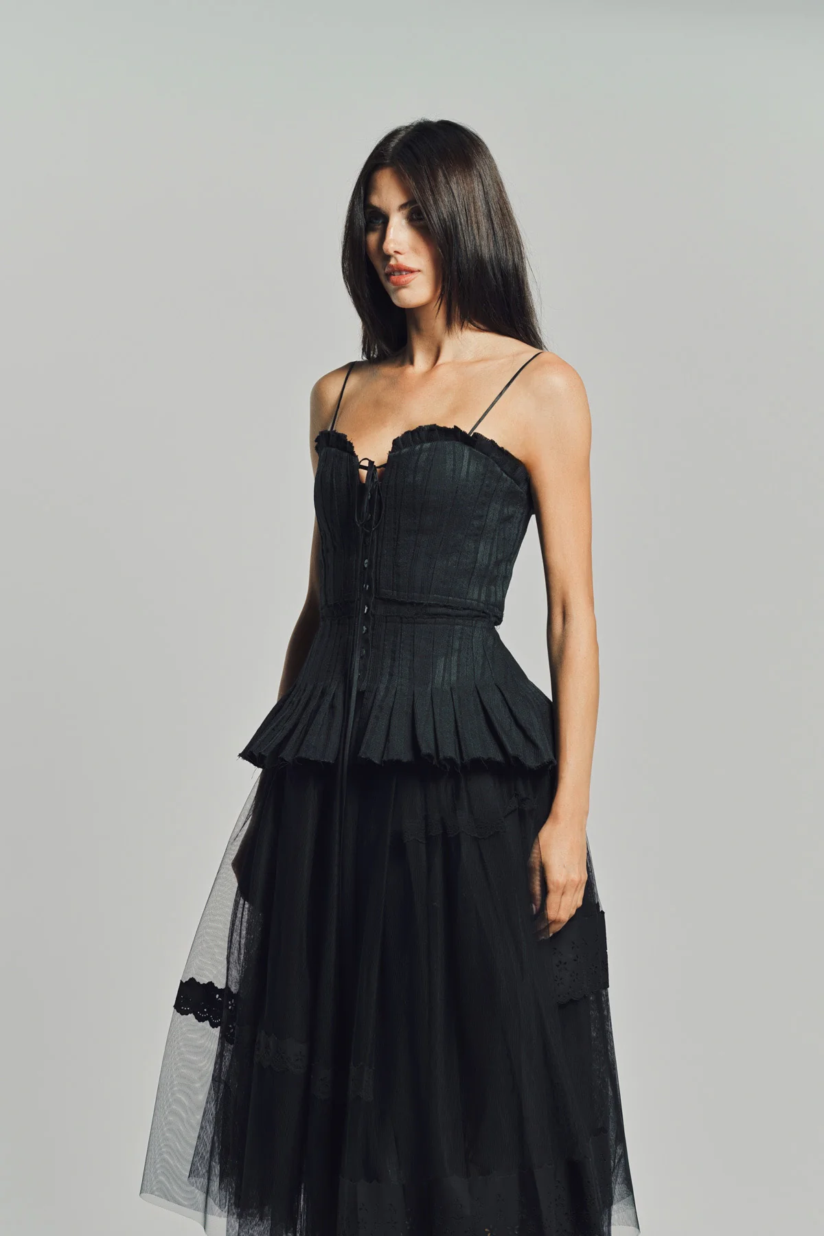 MERUERT TOLEGEN | JACQUARD ACCORDION PLEATED BUSTIER - Image 3