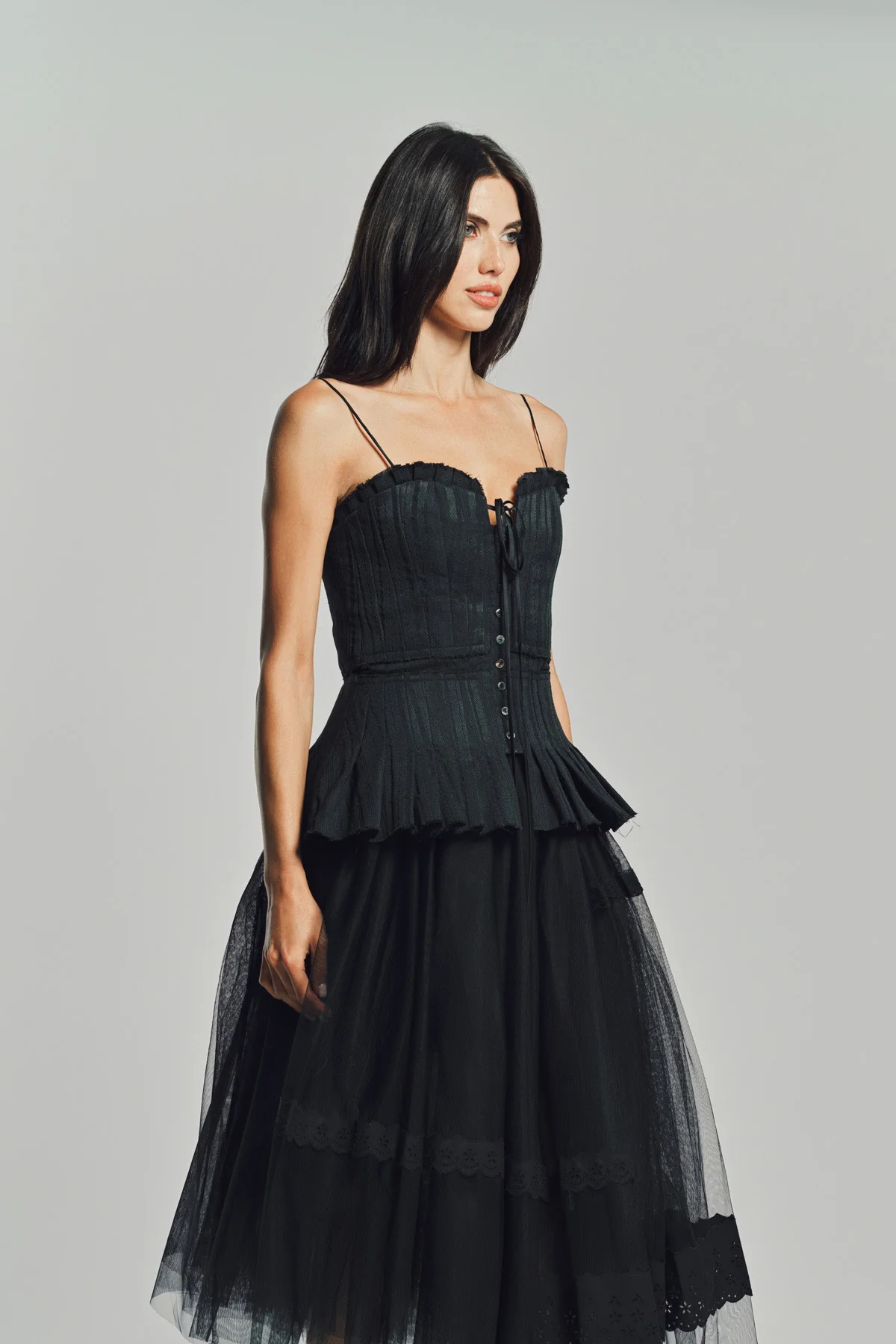 MERUERT TOLEGEN | JACQUARD ACCORDION PLEATED BUSTIER - Image 4