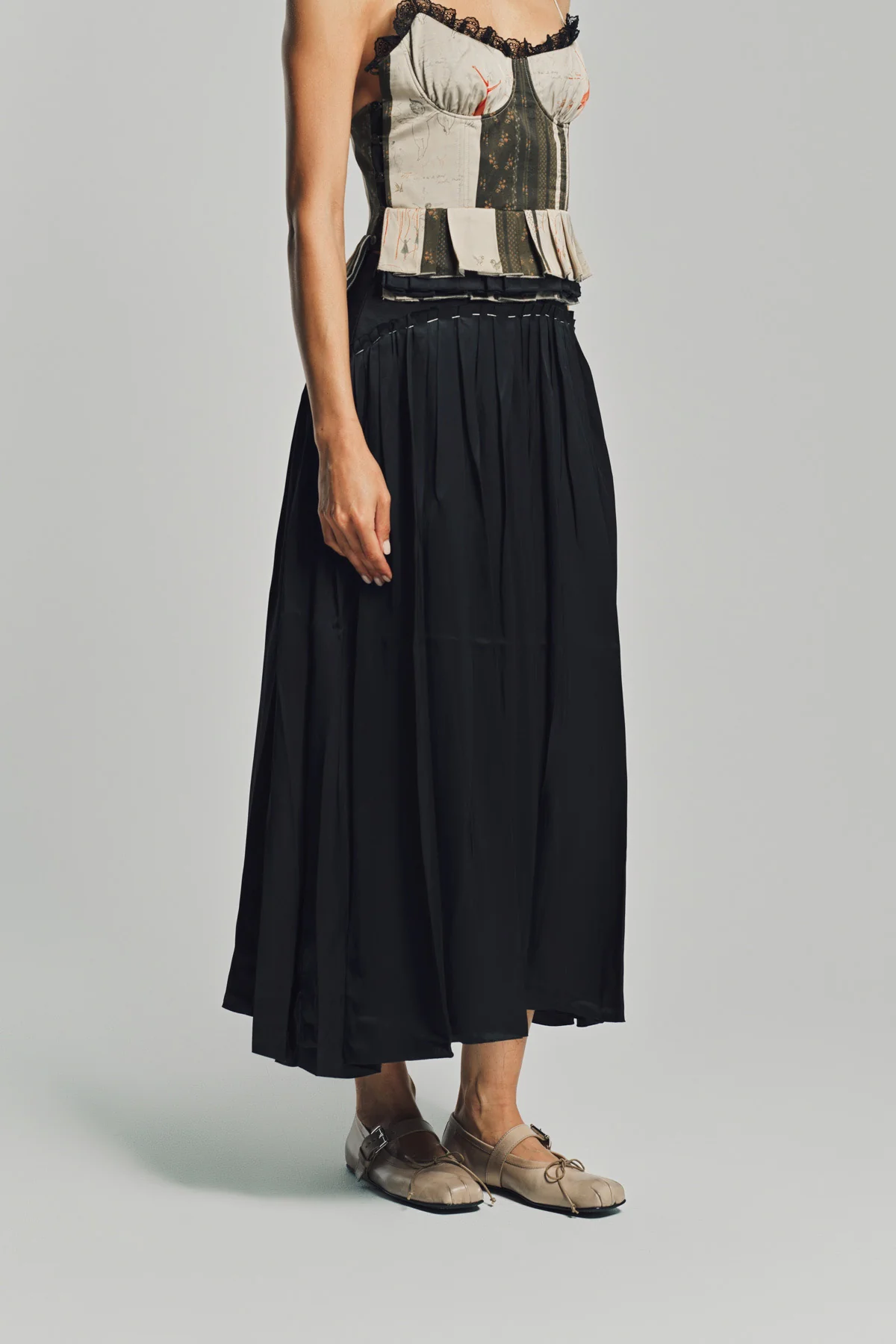 MERUERT TOLEGEN | LIQUID BASTED PLEATED SKIRT - Image 4