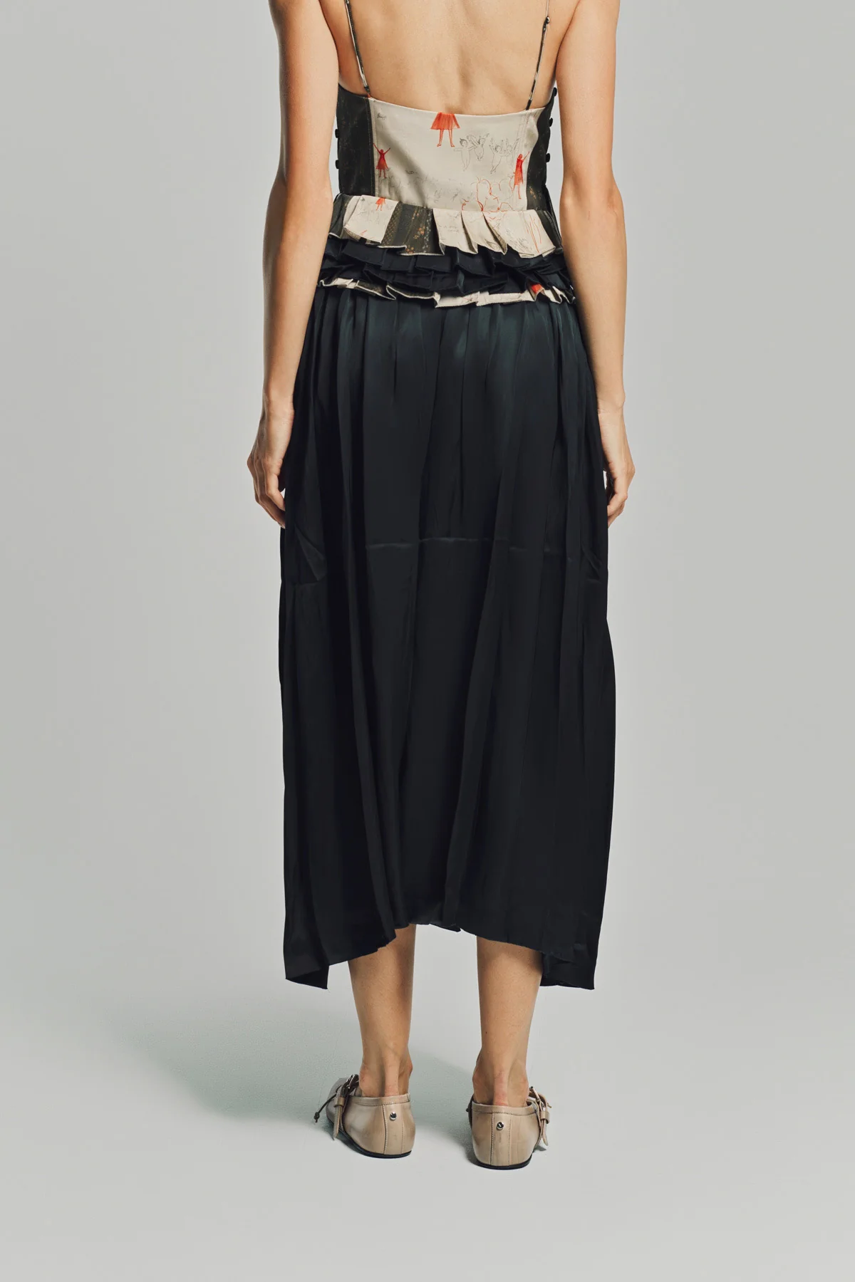 MERUERT TOLEGEN | LIQUID BASTED PLEATED SKIRT - Image 5