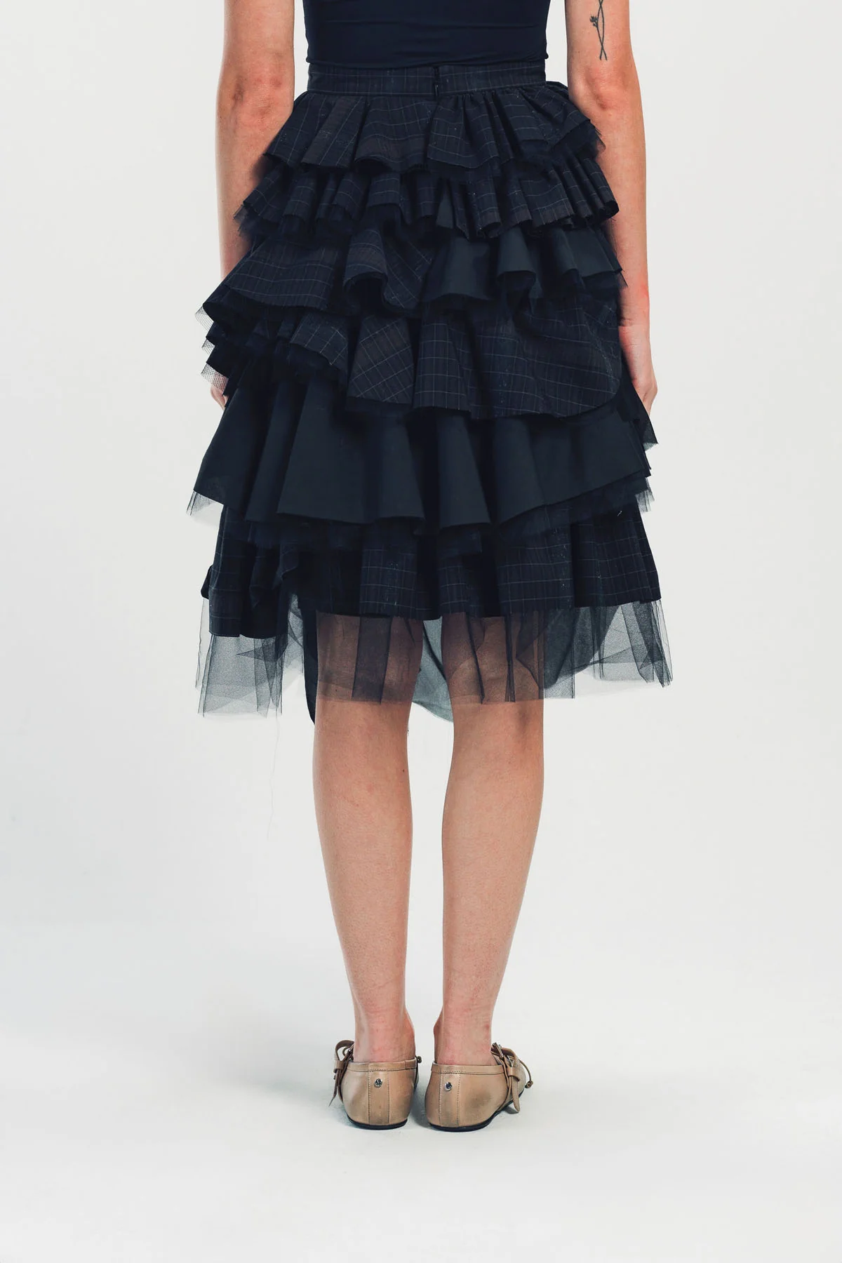 MERUERT TOLEGEN | PLAID LAYERED SKIRT - Image 4