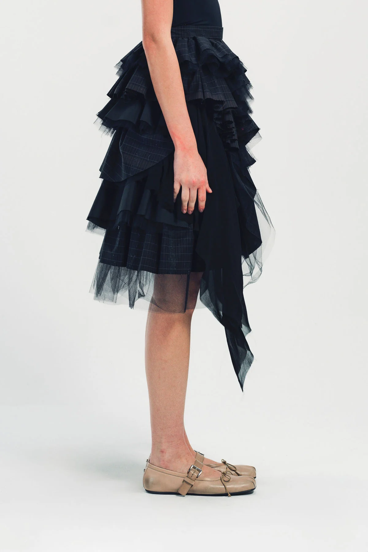 MERUERT TOLEGEN | PLAID LAYERED SKIRT - Image 5