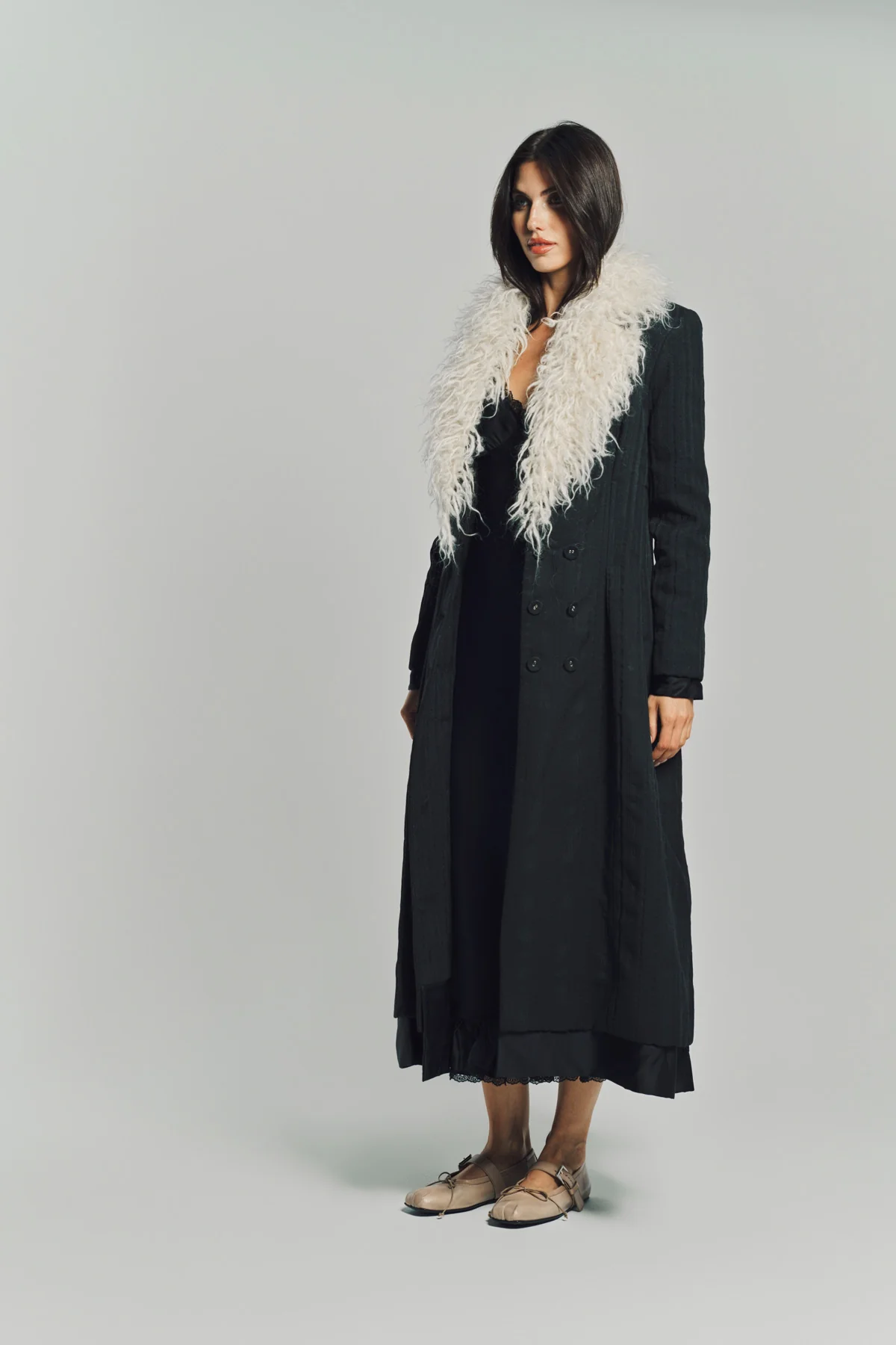 MERUERT TOLEGEN | YARN COLLAR JACQUARD COAT - Image 3