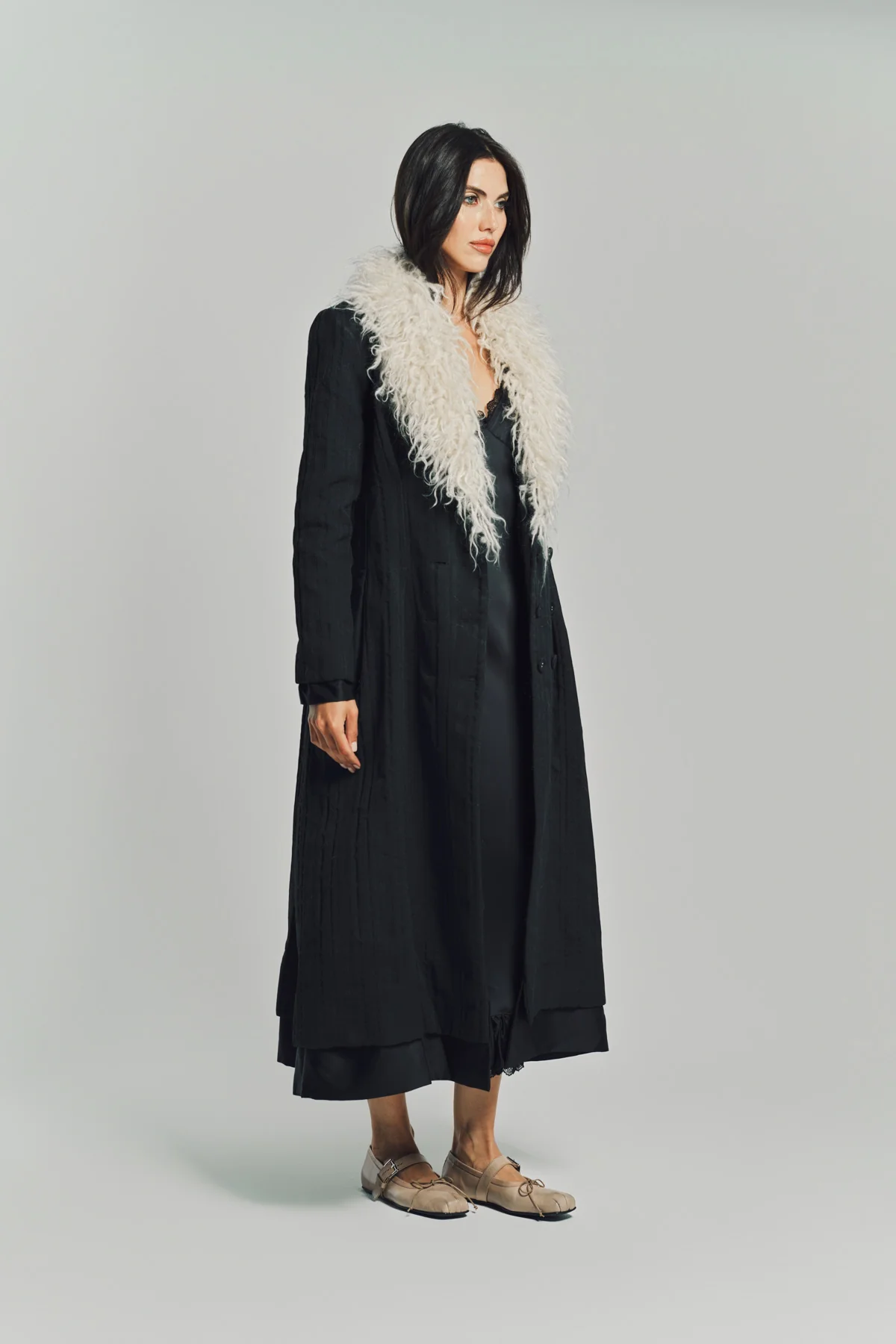 MERUERT TOLEGEN | YARN COLLAR JACQUARD COAT - Image 4