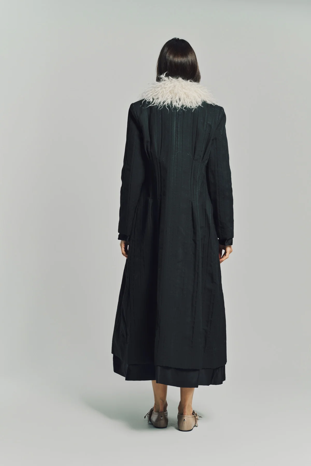 MERUERT TOLEGEN | YARN COLLAR JACQUARD COAT - Image 5
