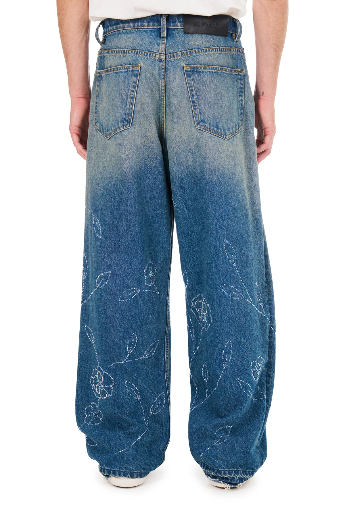 NAHMIAS | BEADED WIDE LEG JEANS - Image 3