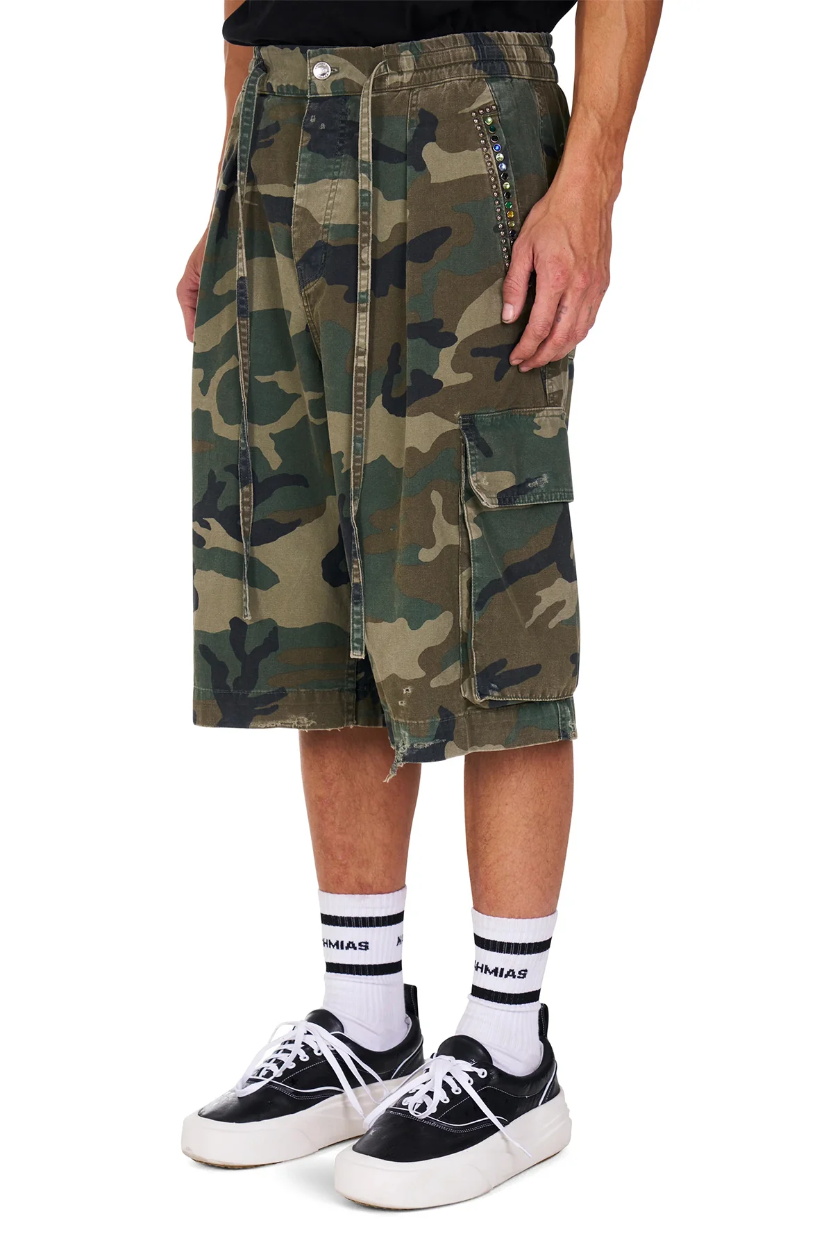 NAHMIAS | CAMO PLEATED CARGO SHORTS - Image 2