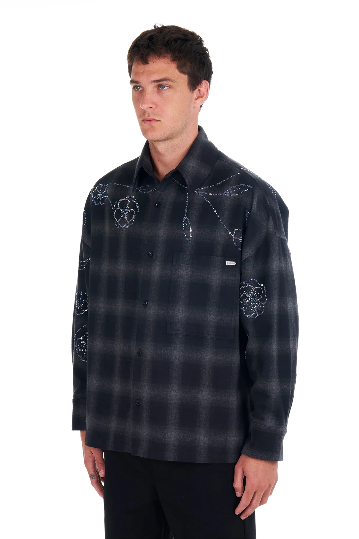 NAHMIAS | PLAID BEAD OVERSIZED SHIRT - Image 2