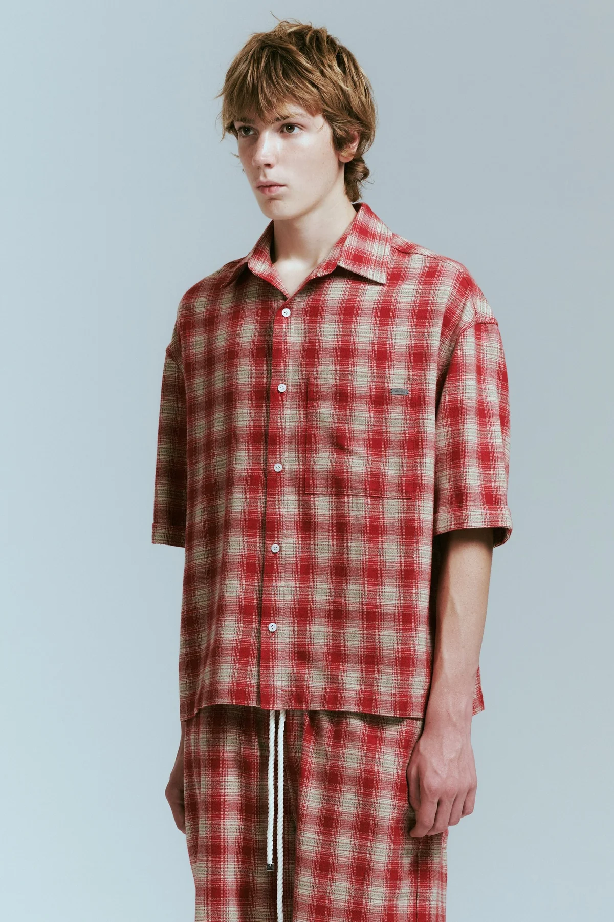 NAHMIAS | PLAID CROPPED SHORT SLEEVE SHIRT - Image 2