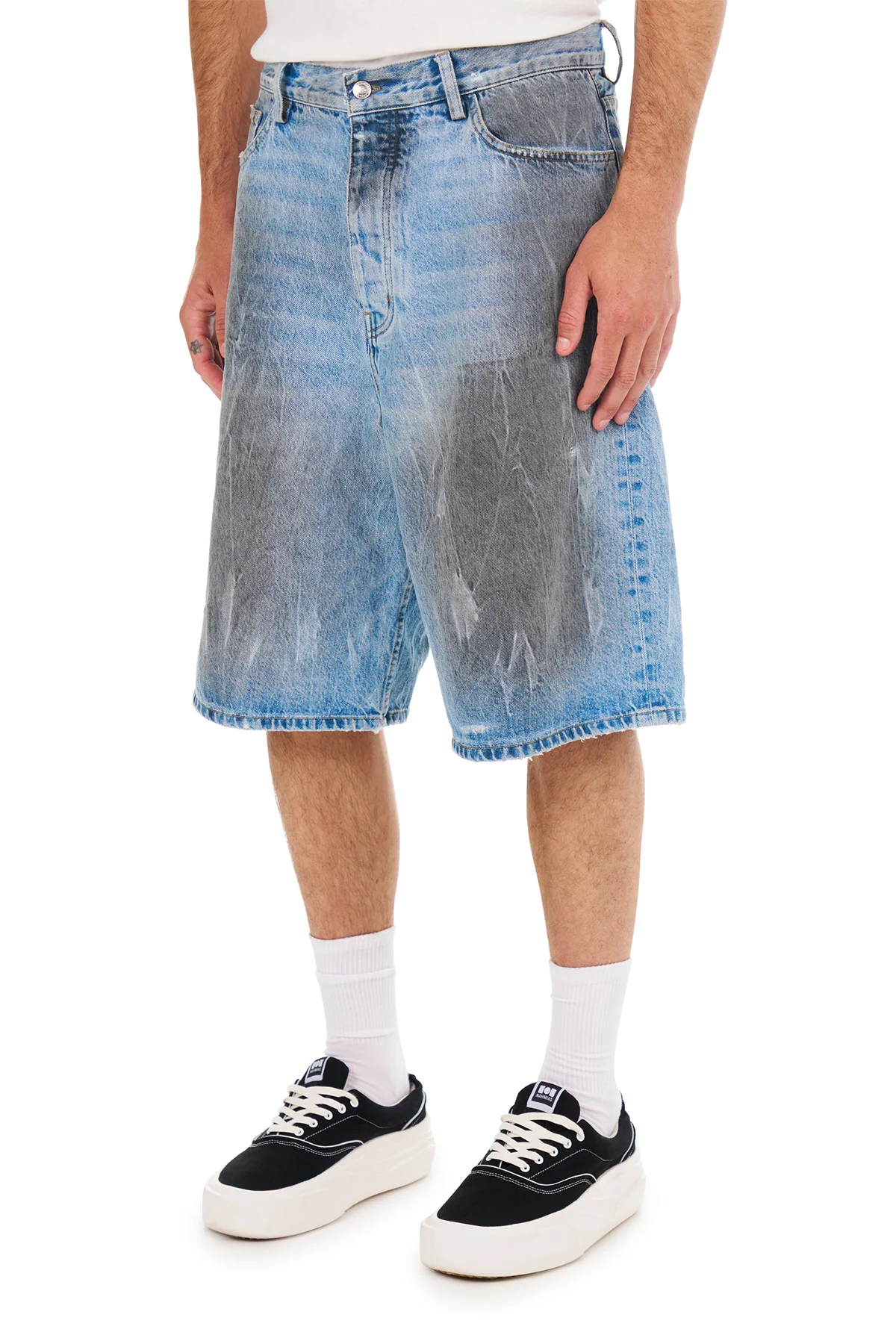 NAHMIAS | THRASHED BAGGY 5-POCKET SHORTS - Image 2