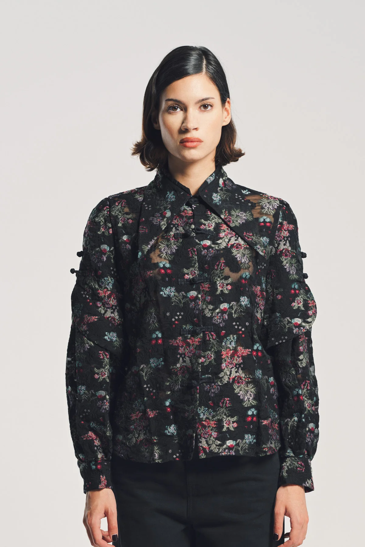 NOIR KEI NINOMIYA | FLORAL JACQUARD LONG SLEEVE SHIRT - Image 2