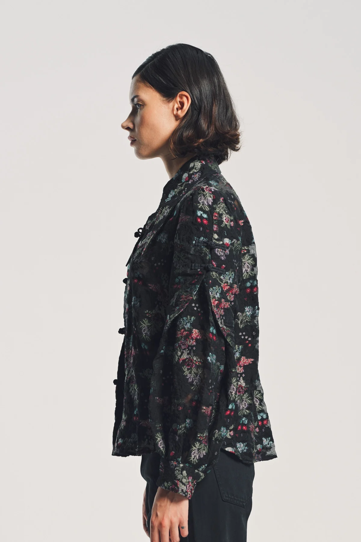 NOIR KEI NINOMIYA | FLORAL JACQUARD LONG SLEEVE SHIRT - Image 3