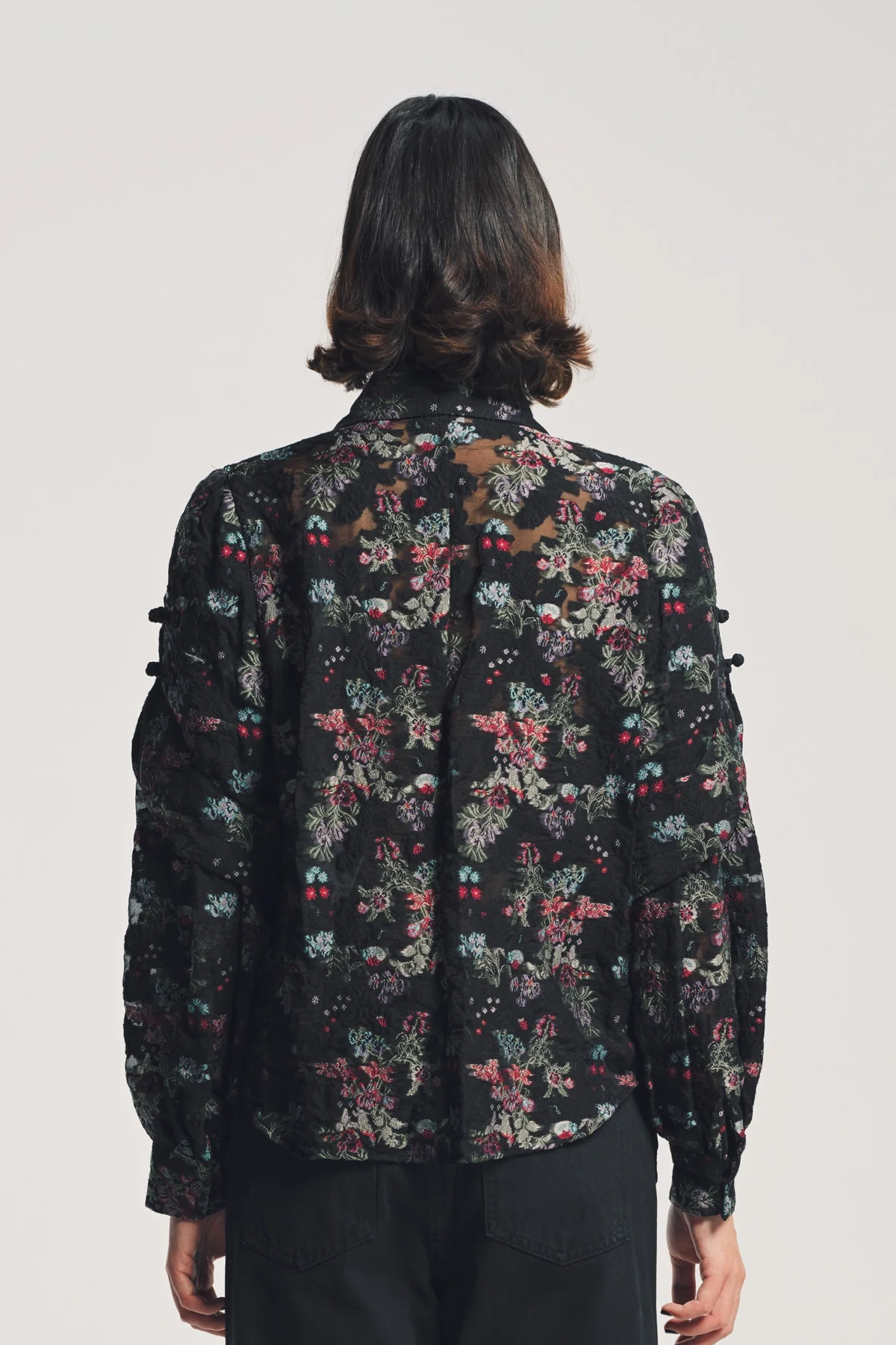 NOIR KEI NINOMIYA | FLORAL JACQUARD LONG SLEEVE SHIRT - Image 4