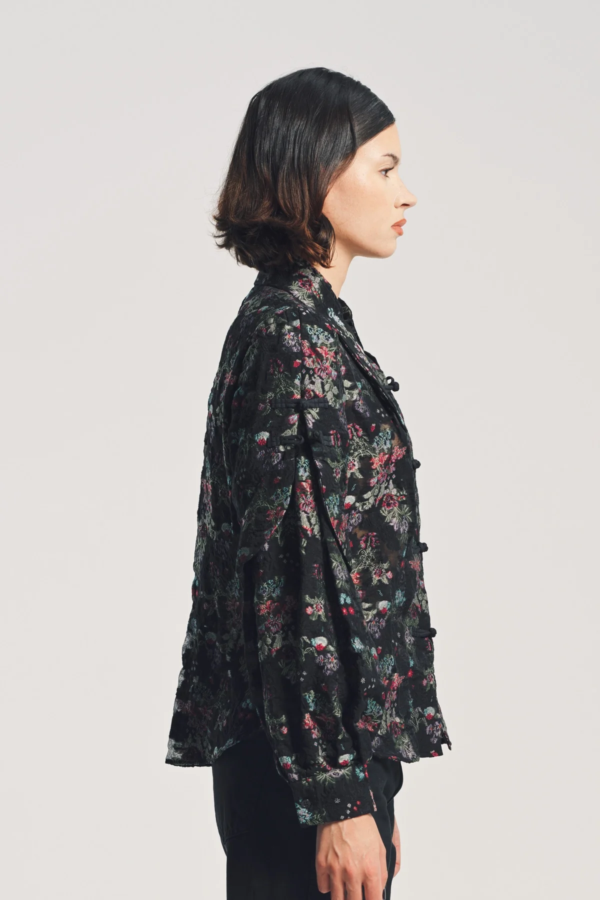 NOIR KEI NINOMIYA | FLORAL JACQUARD LONG SLEEVE SHIRT - Image 5