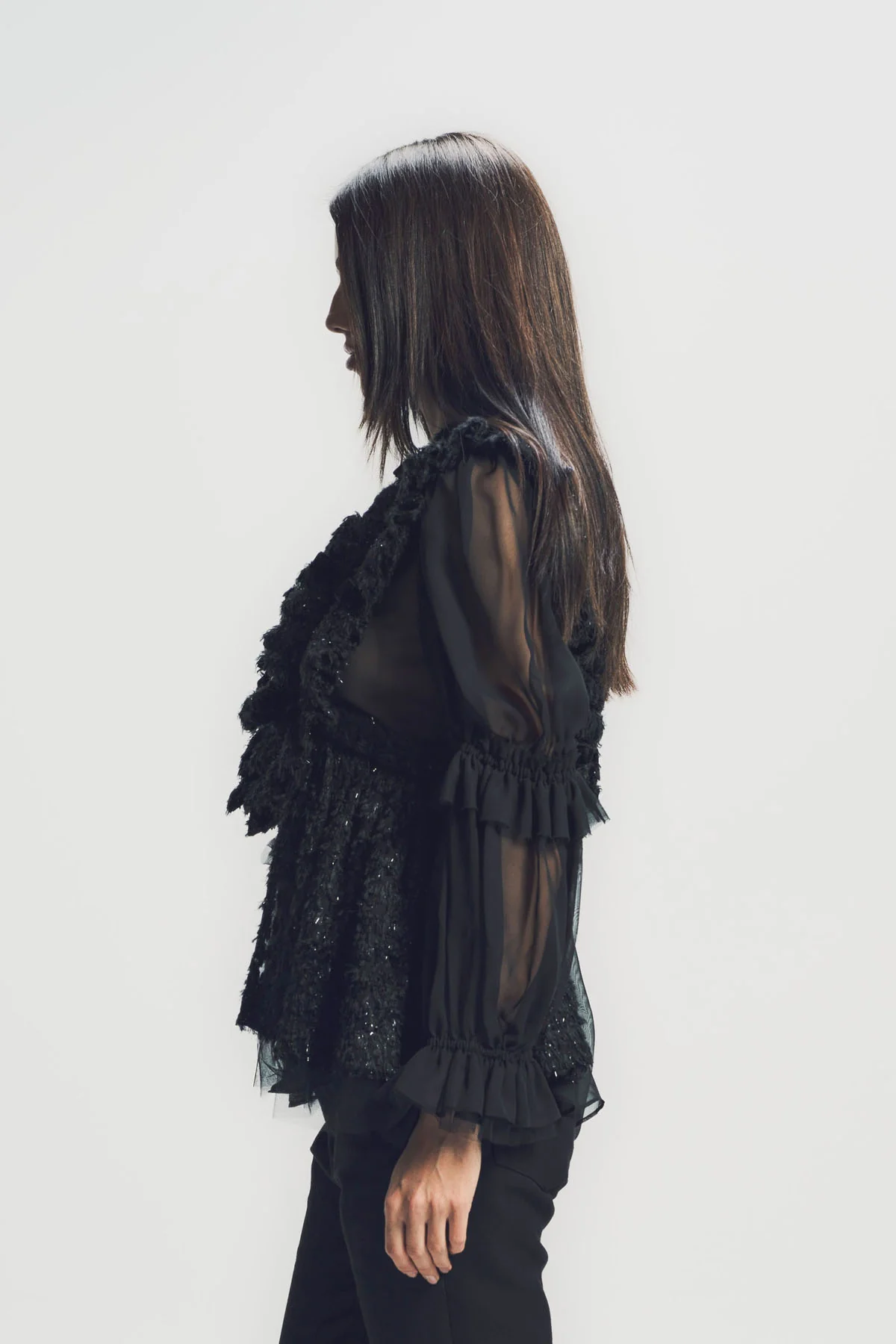 NOIR KEI NINOMIYA | LAMÉ JACQUARD GEORGETTE VEST - Image 3