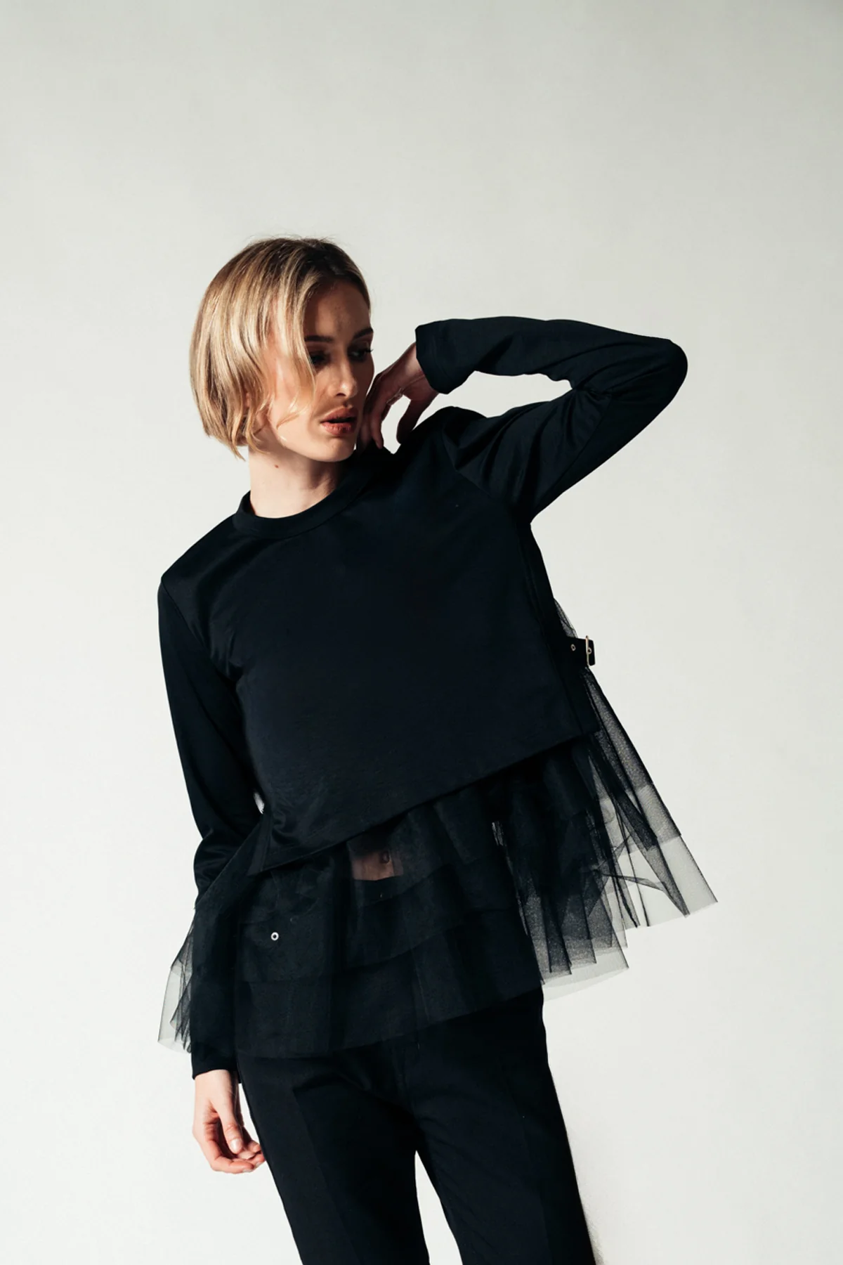 NOIR KEI NINOMIYA | PONTE LONG SLEEVE TOP - Image 5