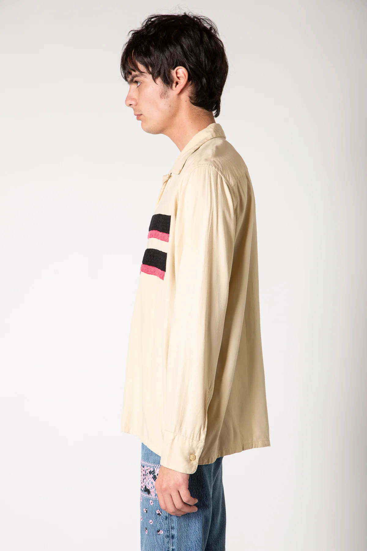 NOMARHYTHM TEXTILE | LINES EMBROIDERY LONG SLEEVE SHIRT - Image 3