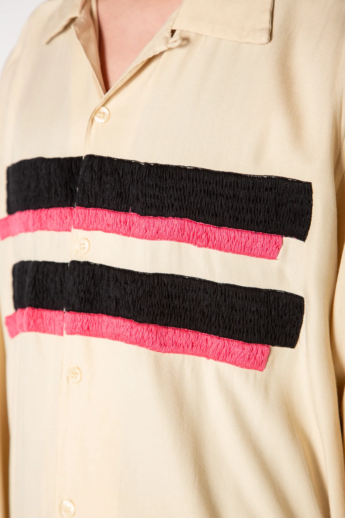 NOMARHYTHM TEXTILE | LINES EMBROIDERY LONG SLEEVE SHIRT - Image 5