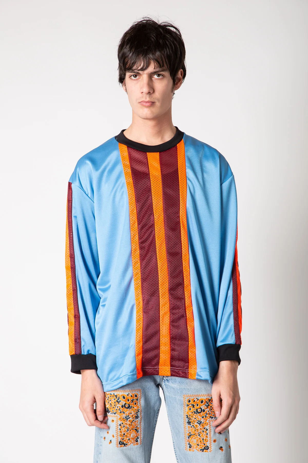 NOMARHYTHM TEXTILE | STRIPE LONG SLEEVE MESH TEE