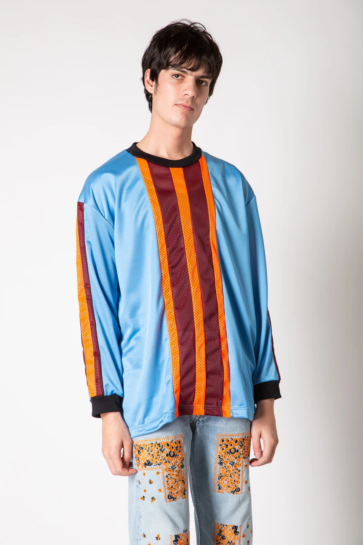 NOMARHYTHM TEXTILE | STRIPE LONG SLEEVE MESH TEE - Image 2