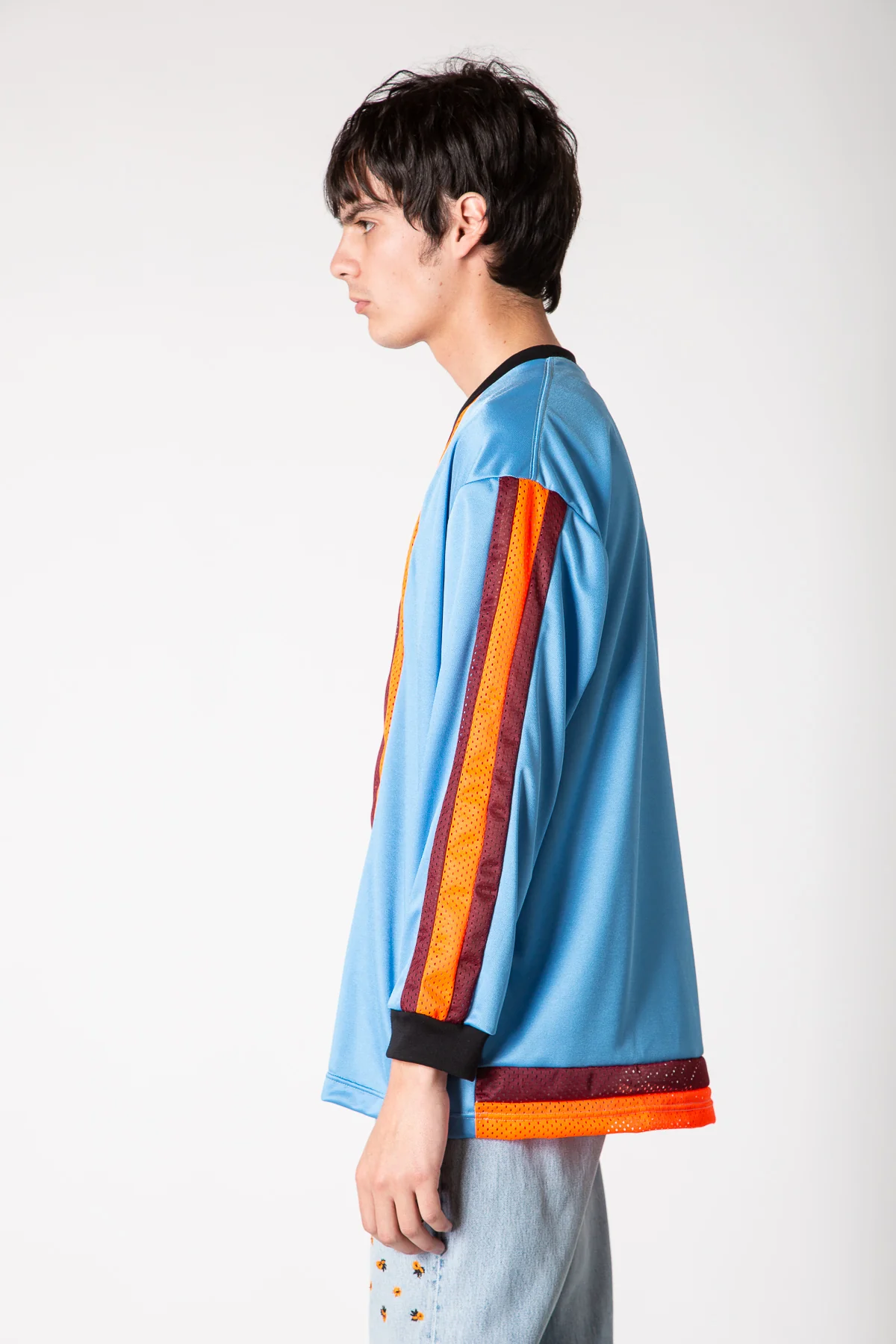 NOMARHYTHM TEXTILE | STRIPE LONG SLEEVE MESH TEE - Image 3
