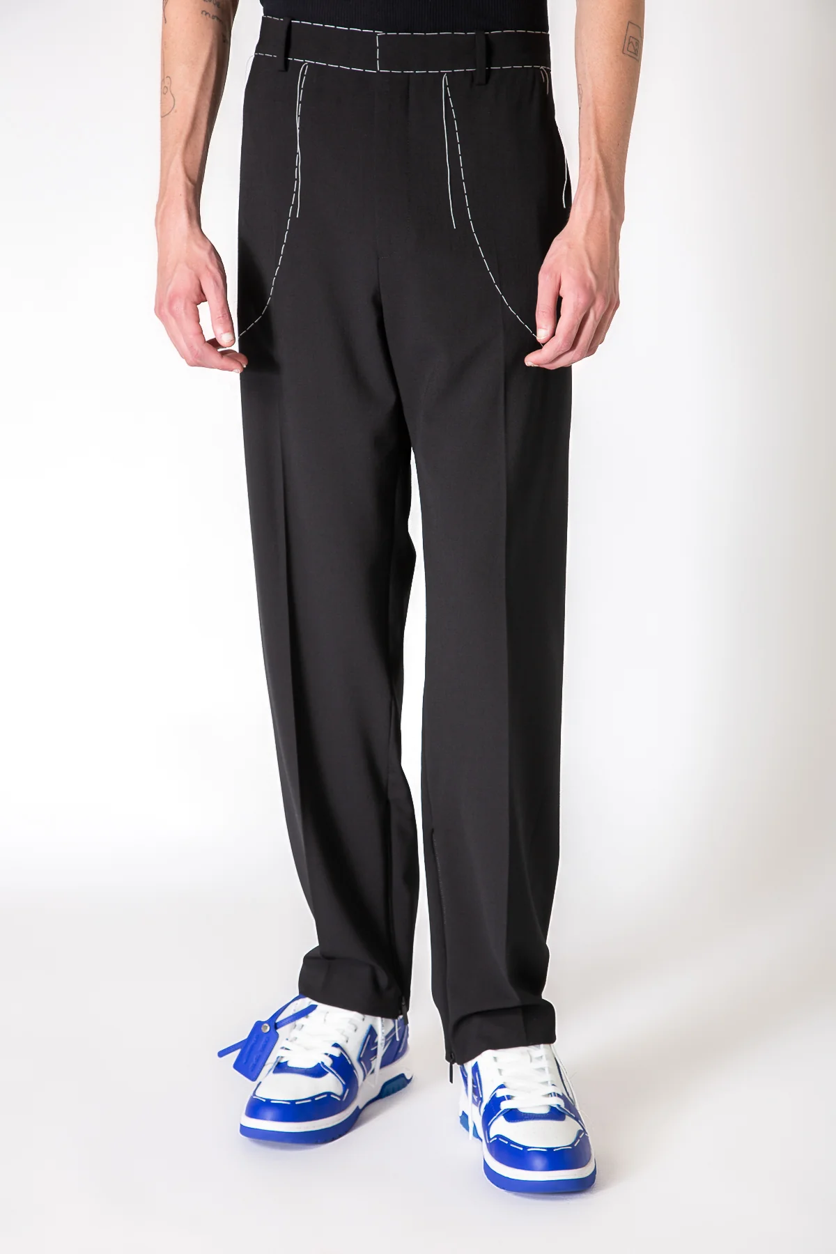 OFF-WHITE | STITCH ZIP TROUSERS - Image 2