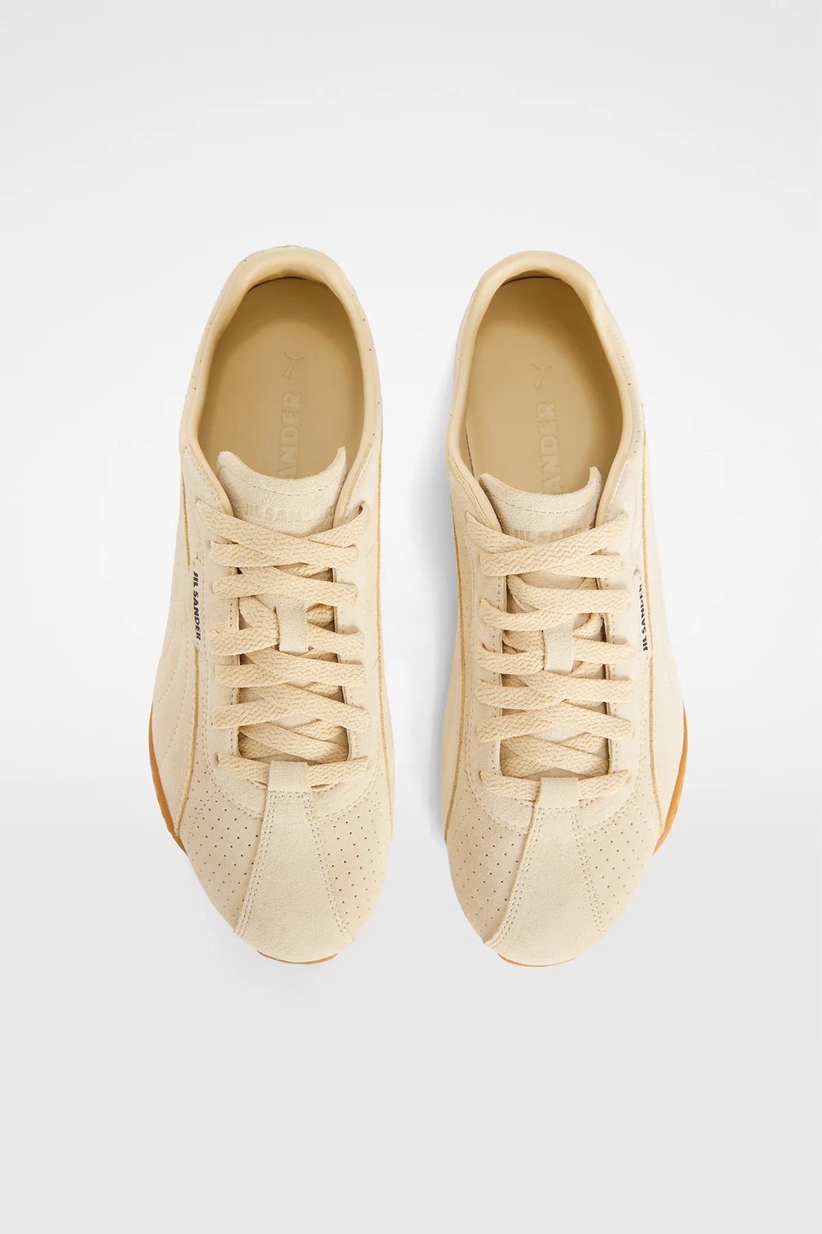 PUMA X JIL SANDER | BEIGE CANVAS K-STREET SUEDE SNEAKERS - Image 4