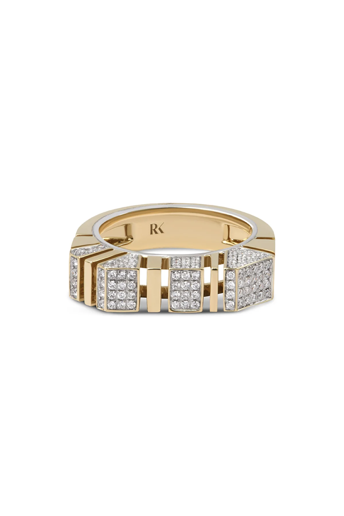 RAINBOW K |  BOLD FULL PAVE DIAMOND RING - Image 3