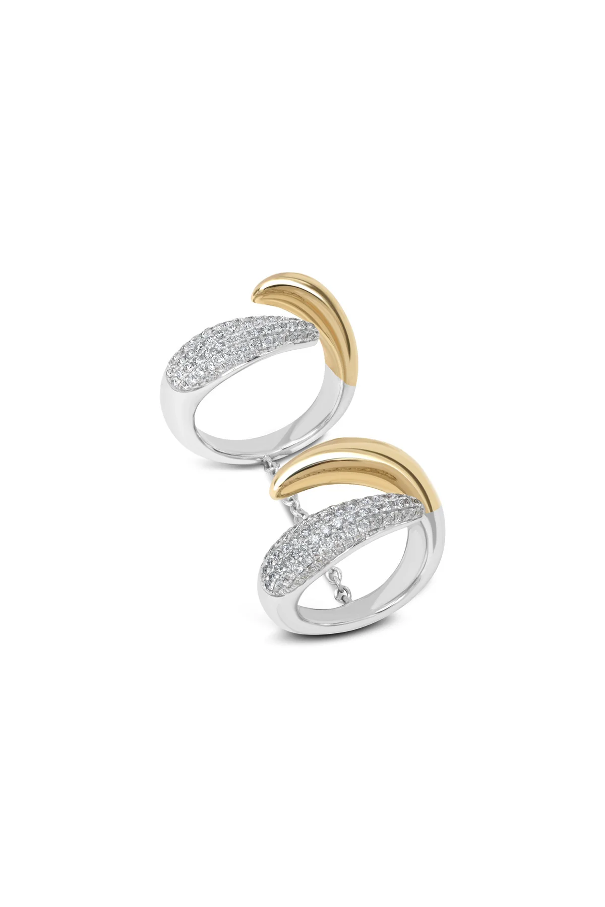 RAINBOW K | DIAMOND DROP DOUBLE RING - Image 2