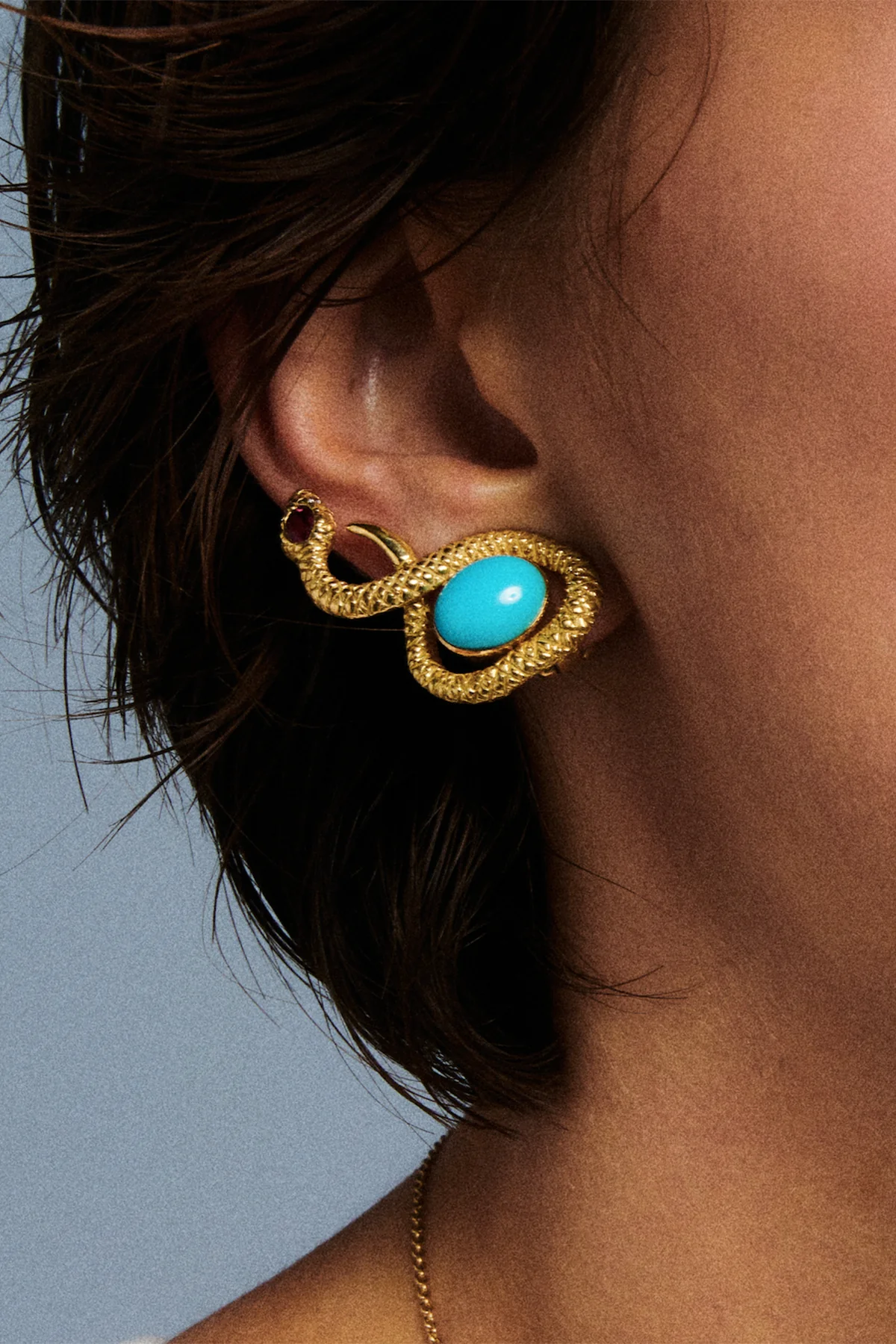 RENATO CIPULLO | TURQUOISE TRECCIA EARRING - Image 2