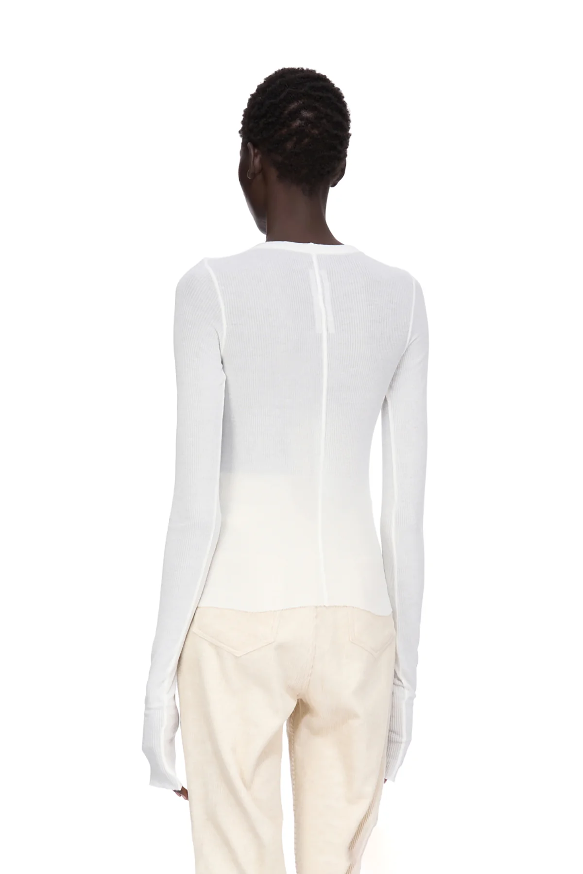 RICK OWENS | CROP RIB LONG SLEEVE TEE - Image 10